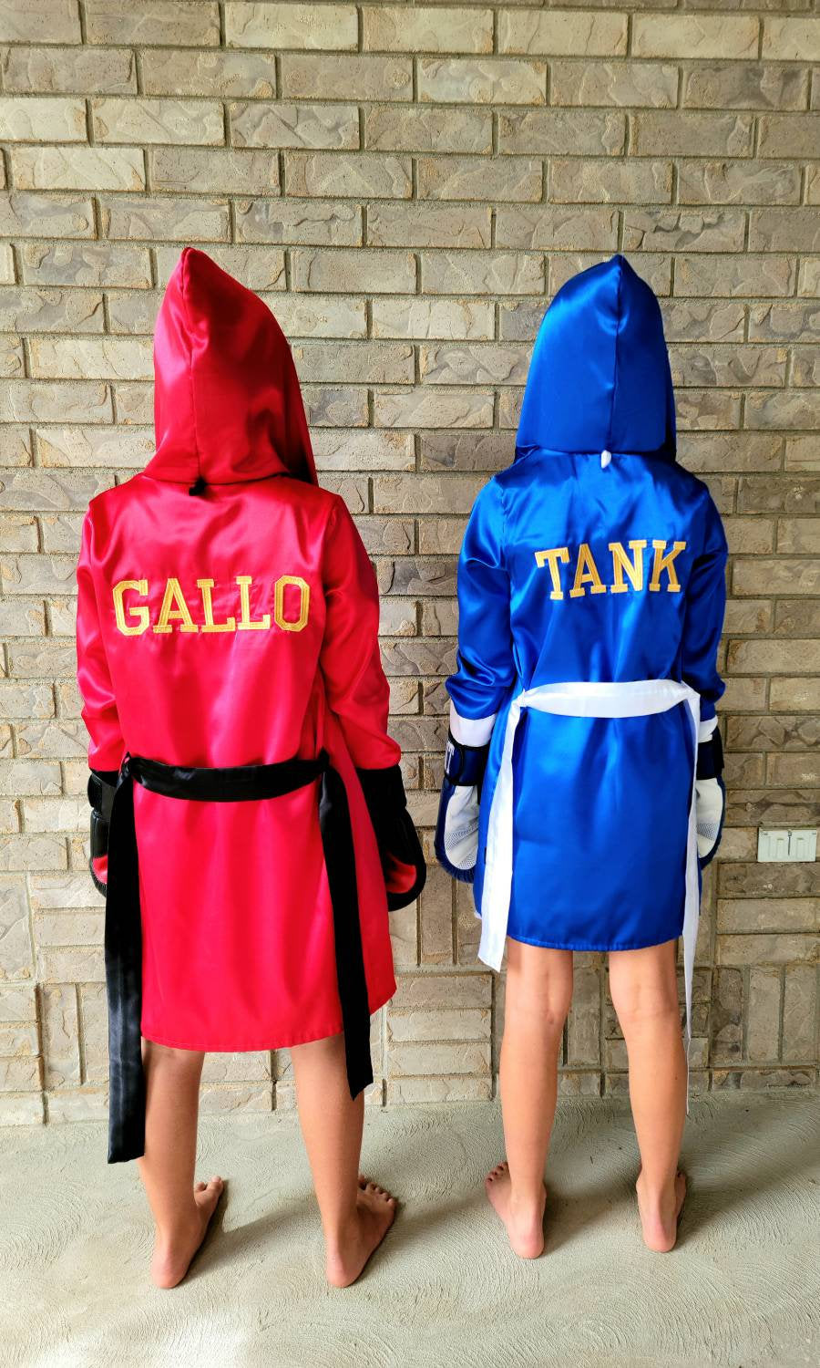 Complete Boxing Fighter's Attire: Robe, Shorts, and Gloves Set