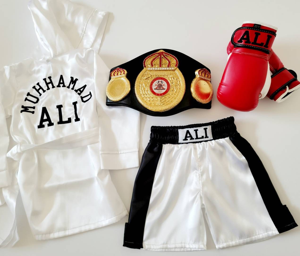Youth Boxing Champion Set: Robe, Shorts, and Gloves (Sizes 2T-6/7)