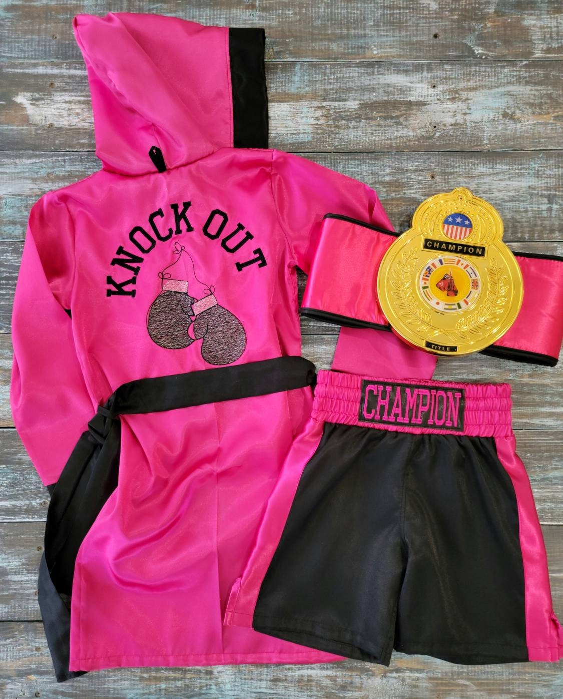 Girls Youth Boxing Set, Girls Boxing Robe, Boxing Robes for youth, Boxing set kids