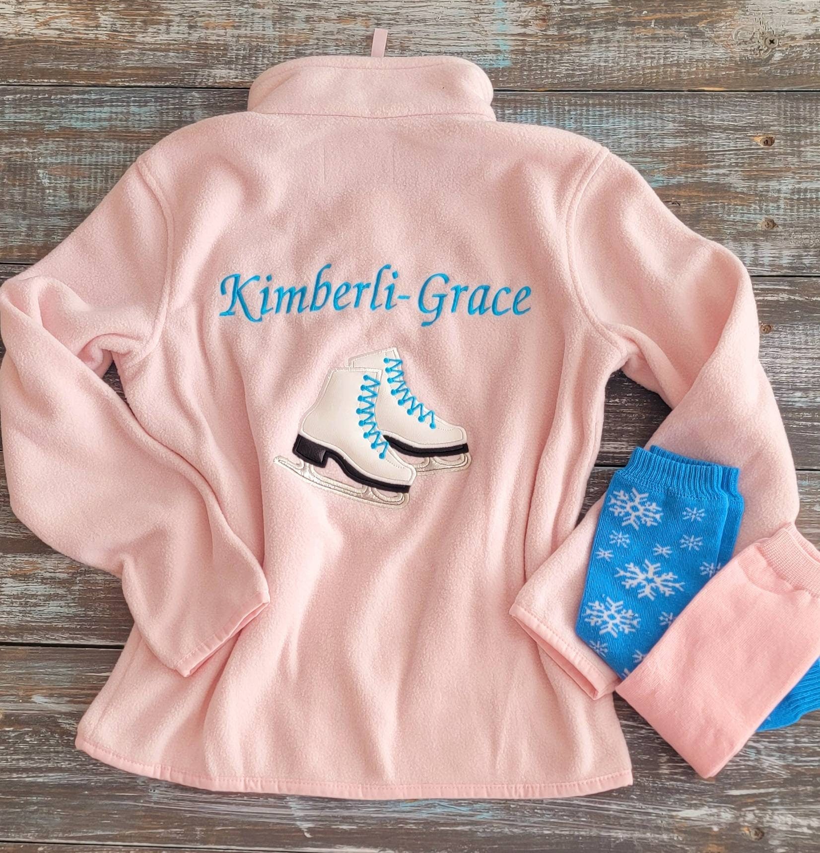 Personalized Ice Skating Jacket + 1 Pairs of Leg Warmers for Girls