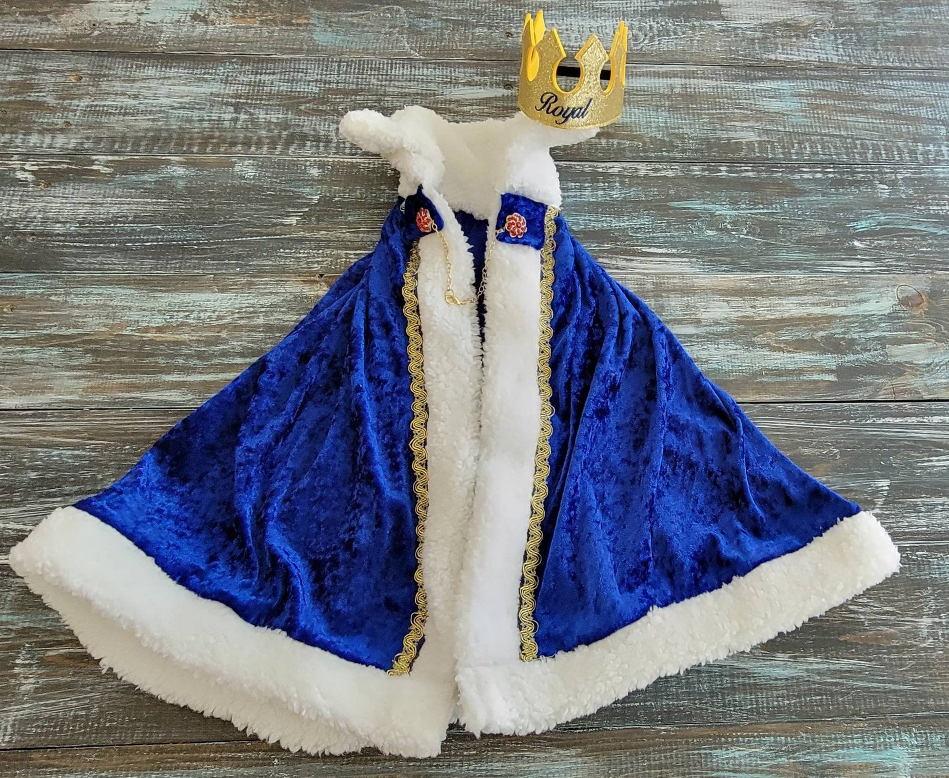 Deluxe kids Velvet Royal cape +crown, king cape, prince cape