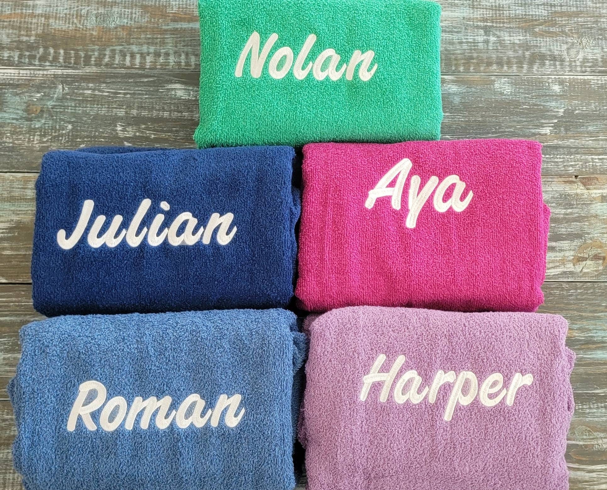 Personalized Hooded Bath Towel with Names and Monograms