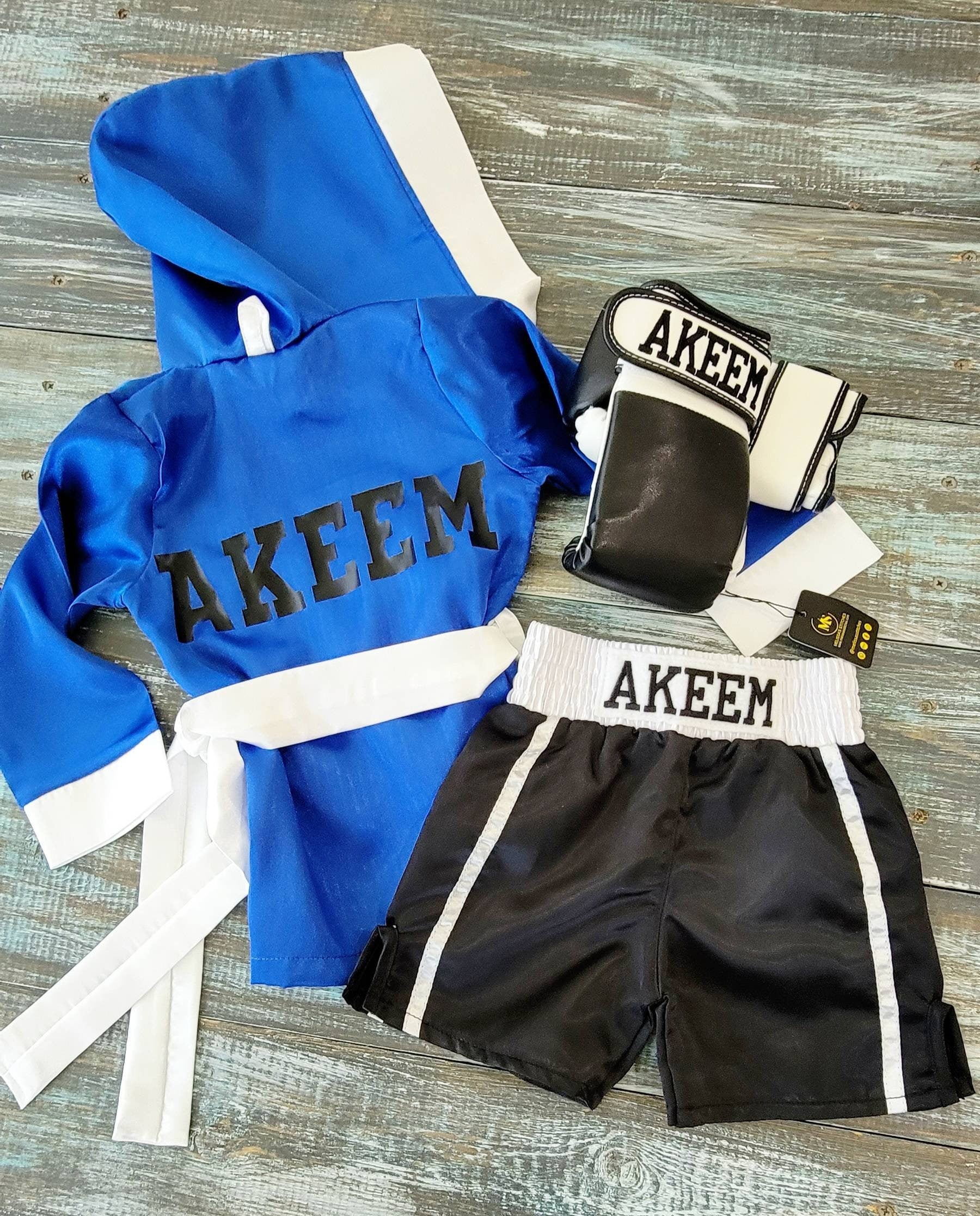 Personalized Baby Boxing Set: Robe, Shorts, and Gloves
