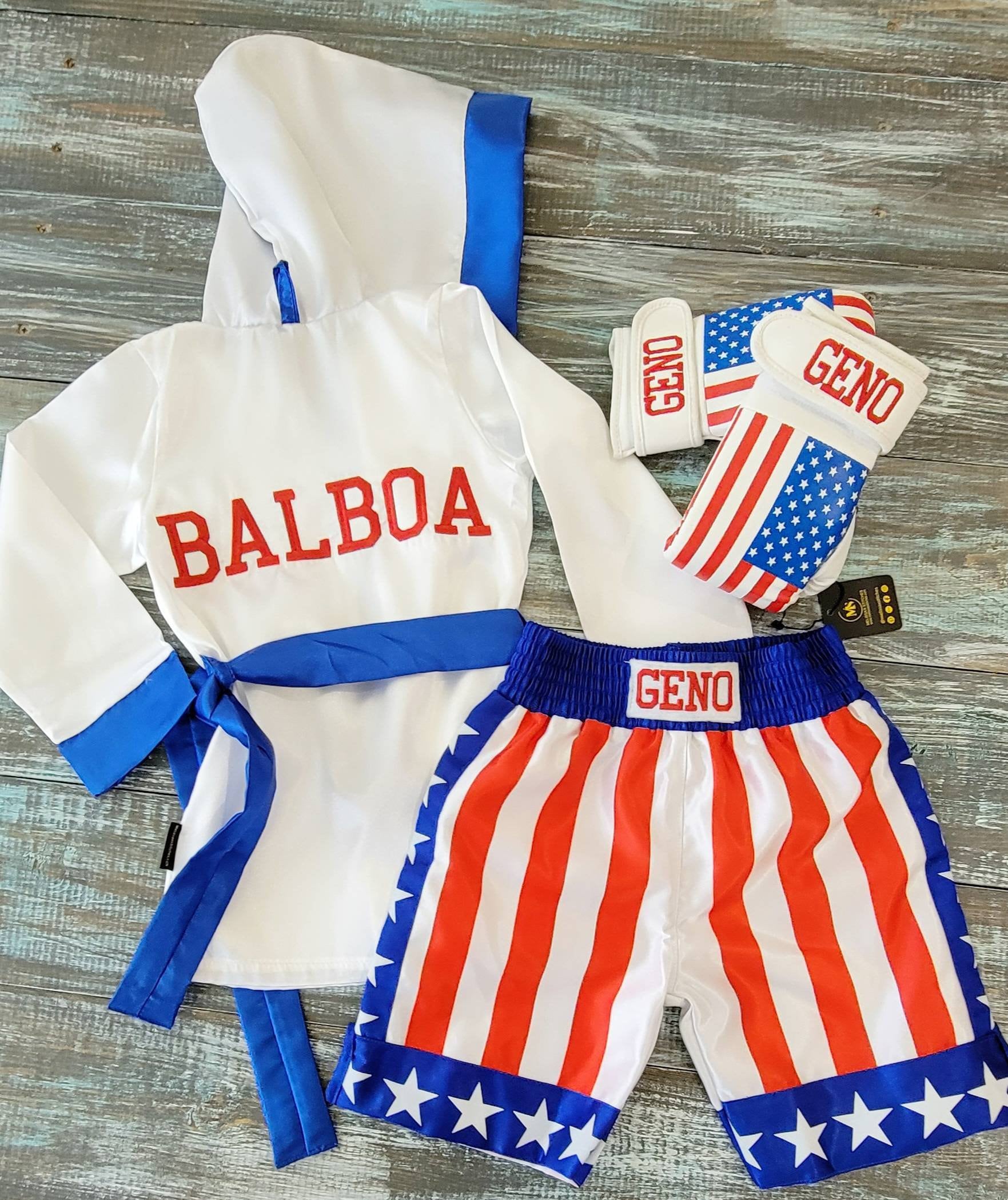Kids Boxing Costume Set: ROBE, SHORTS, GLOVES
