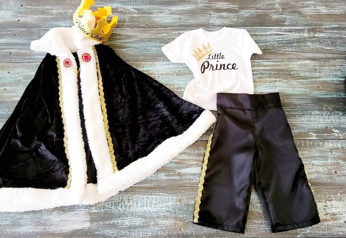Deluxe kids Velvet Royal cape +crown personalized+shirt +pants