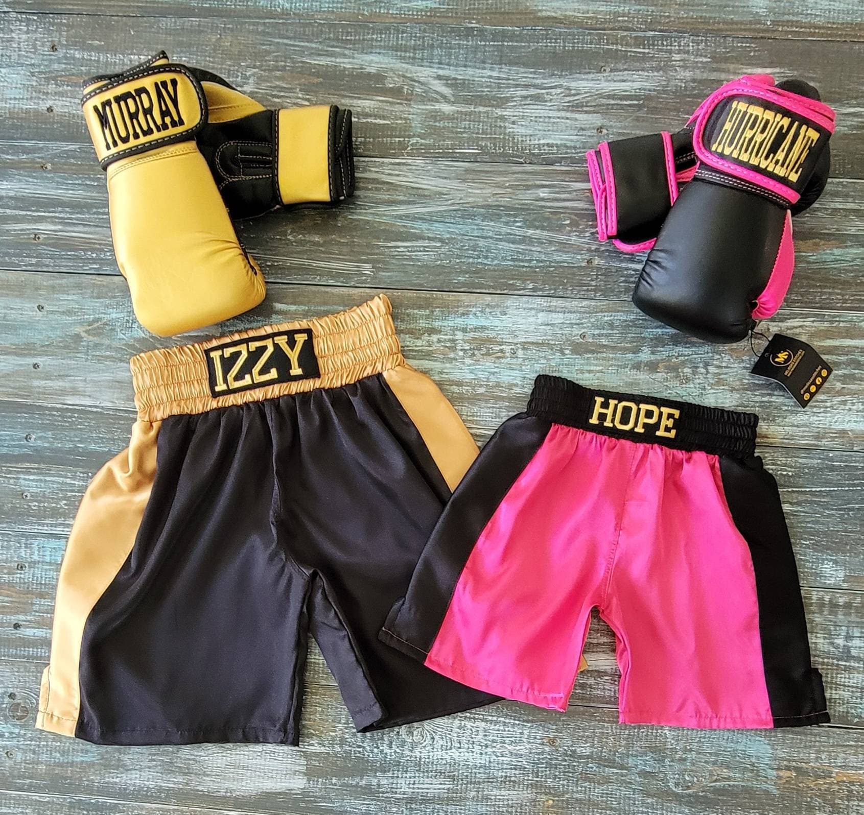 Personalized Kids' Boxing Gloves and Shorts Set