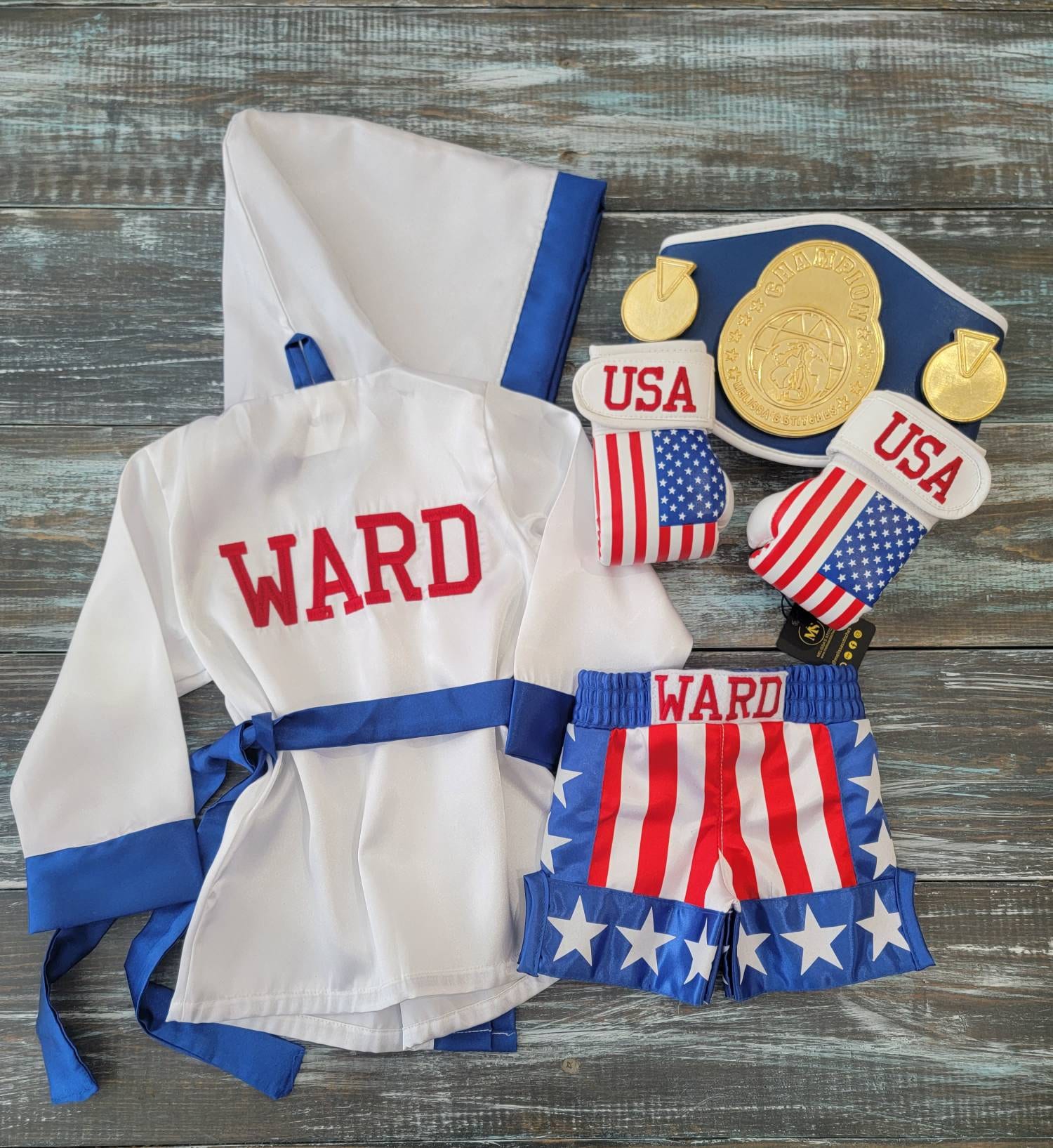 Fourth of July Parade outfit - Personalized ROBE, Shorts, and Gloves!