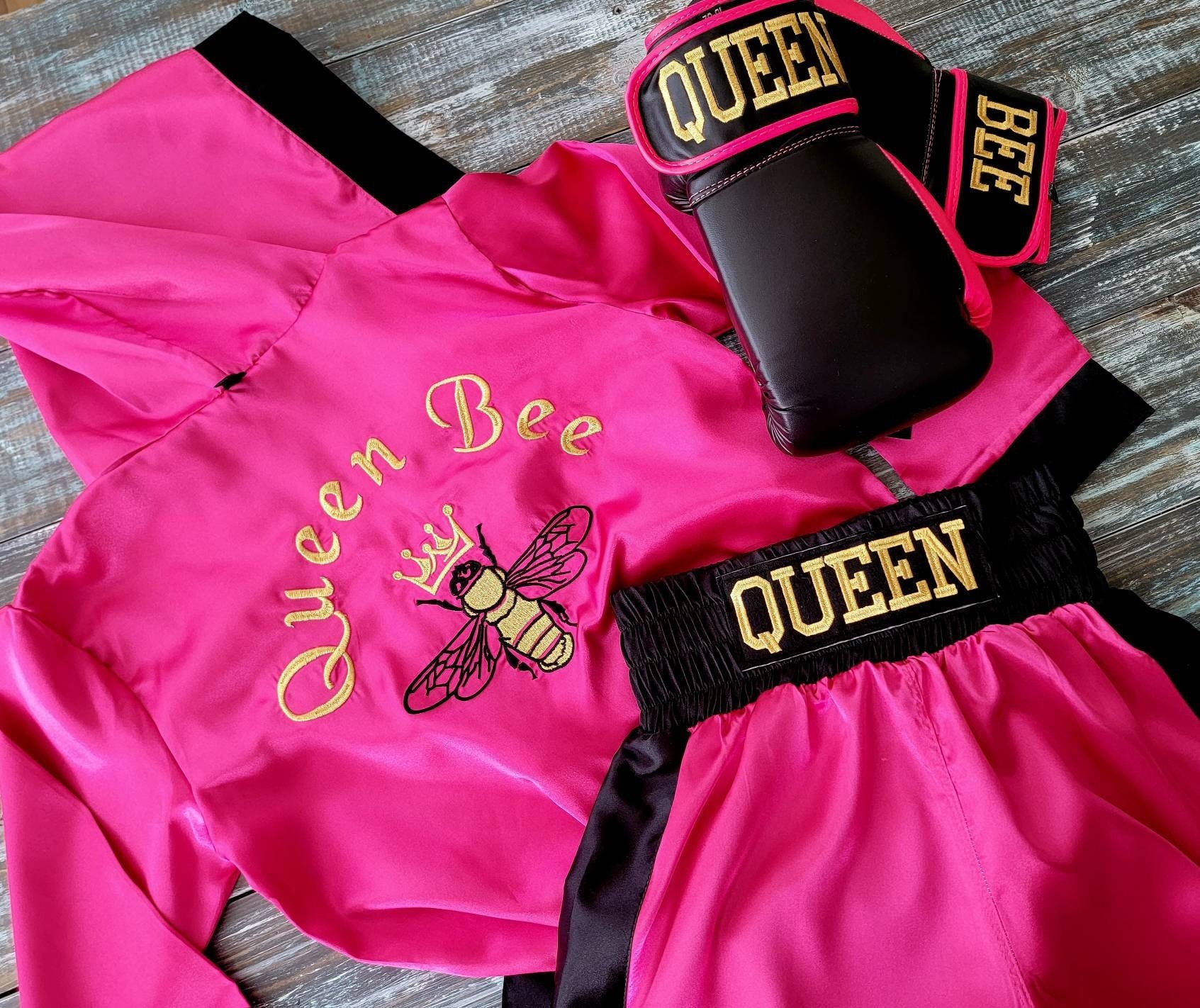 Personalized Adult Boxing Set: Robe, Trunks, and Gloves