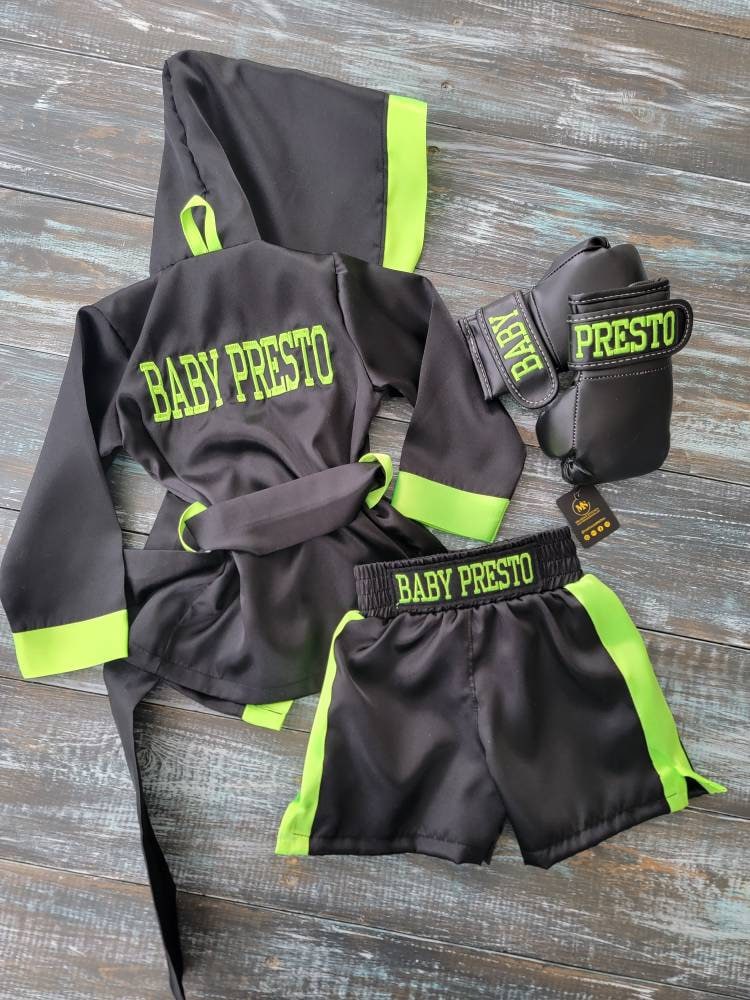 Personalized Baby Boxing Set: Robe, Shorts, and Gloves