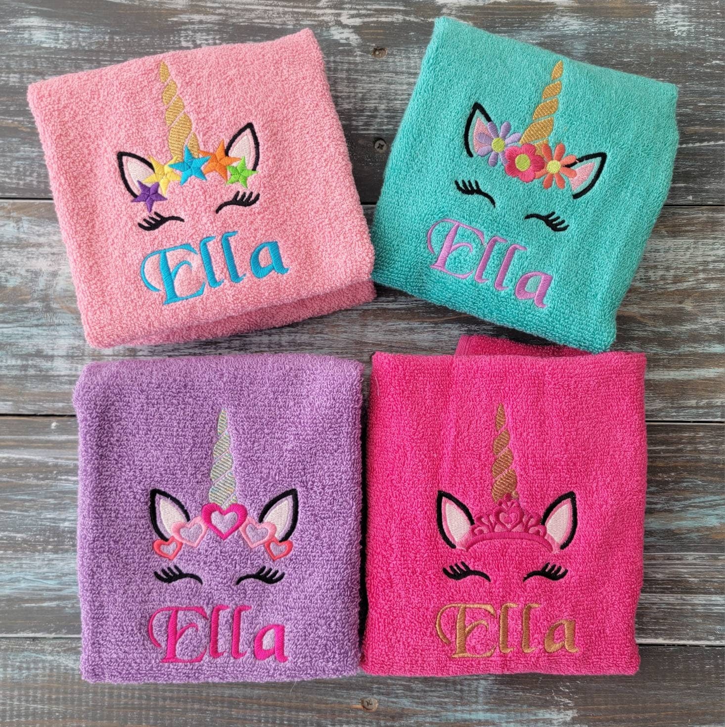 Magical Personalized Unicorn HAND Towel for Kids!