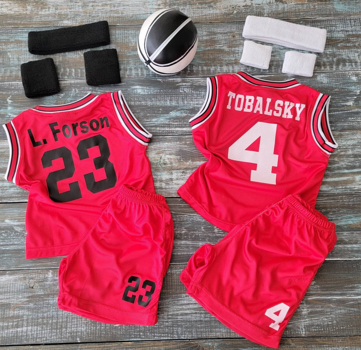 Ultimate Kids Basketball Set: Personalized Jersey, Shorts, Ball, and Sweatband Combo