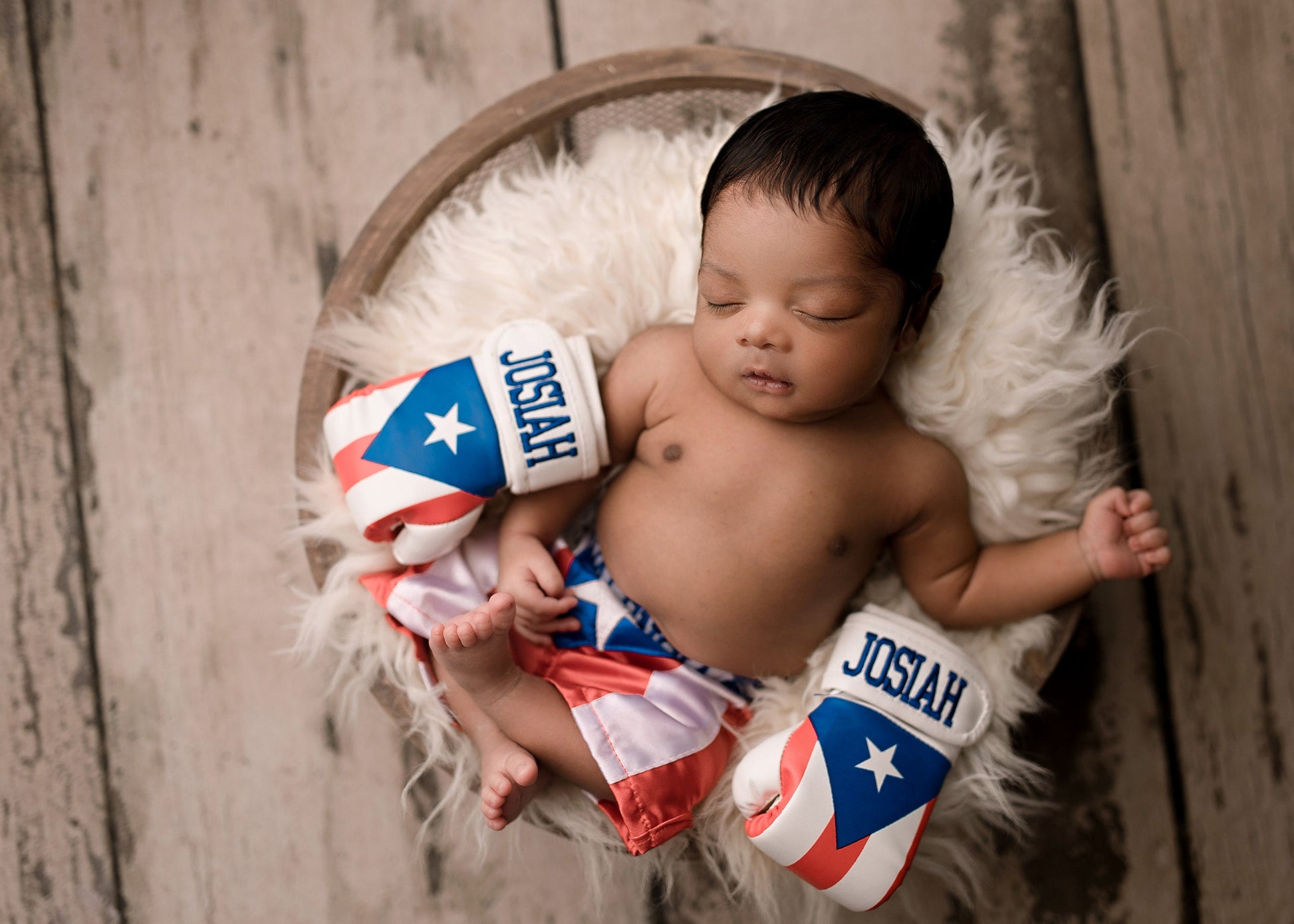 Personalized Puerto Rico Boxing Gloves and Shorts Set