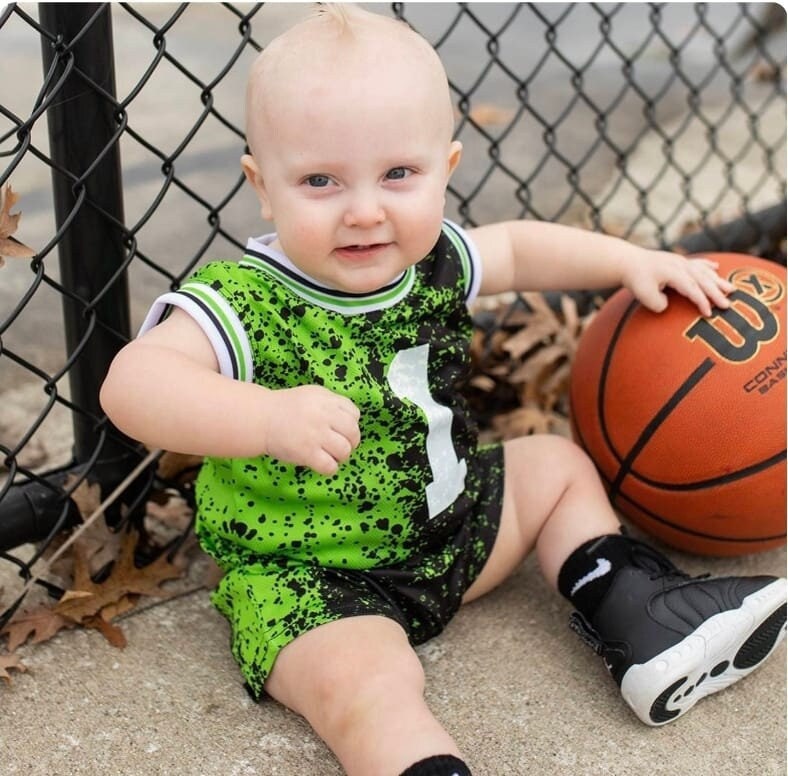 Personalized Baby Basketball Set: Custom Jersey and Shorts set