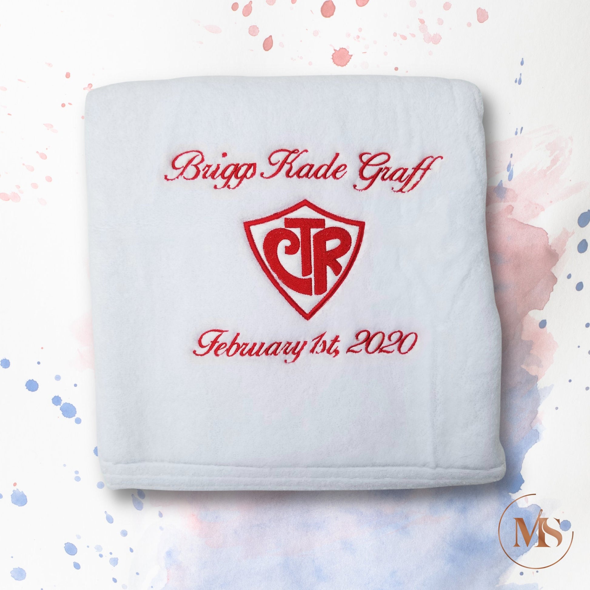 Personalized LDS CTR Baptism Towels - Gift with Embroidered Elegance
