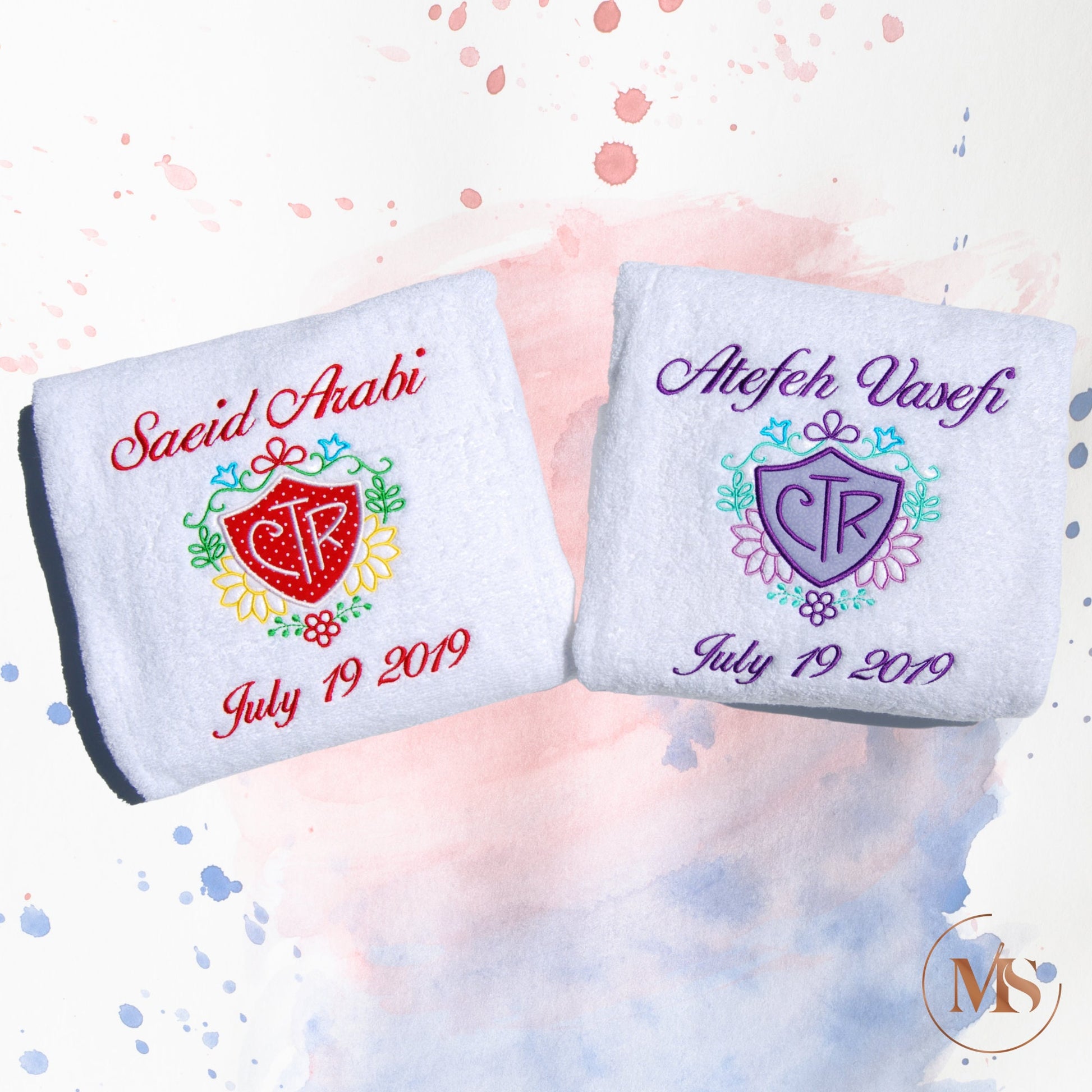 Personalized CTR Embroidered Towels for LDS Baptism Gifts