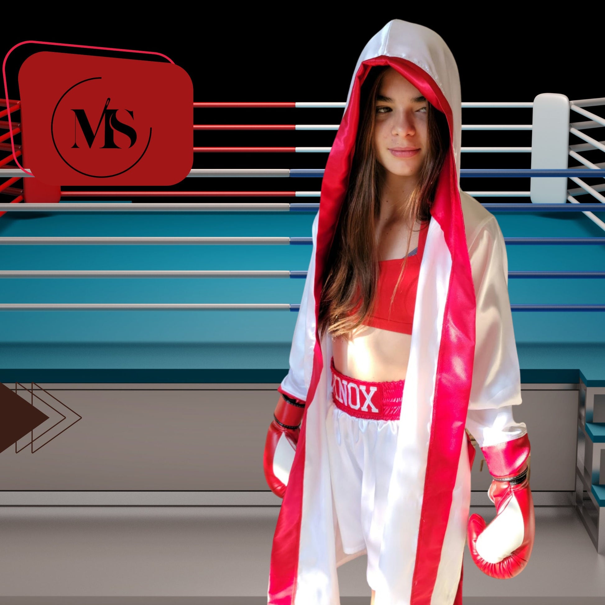 Personalized Adult & Youth Boxing Set: Robe, Trunks, and Gloves