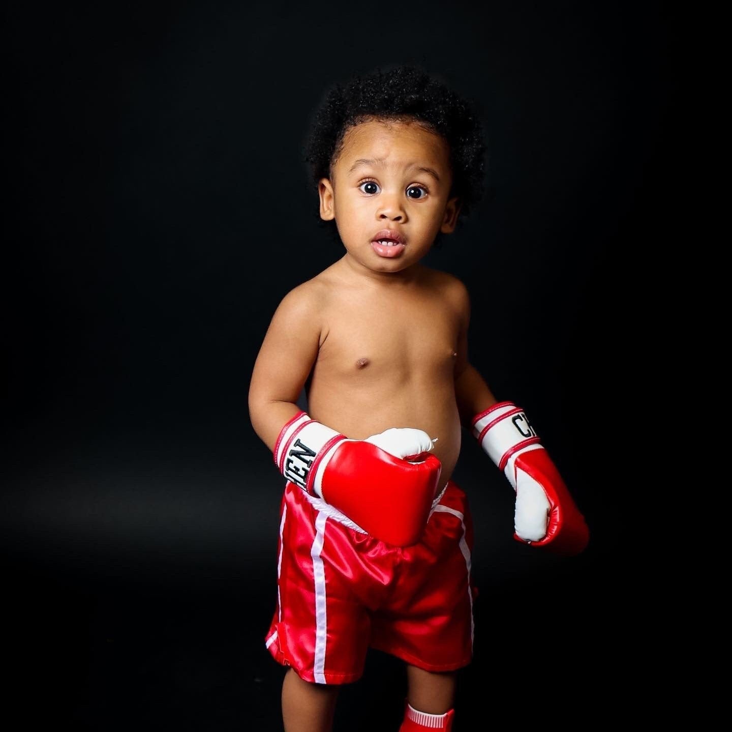 Personalized Baby Boxing Gloves and Shorts Set