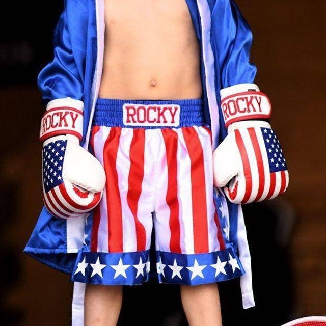 Kids' Boxing Shorts and Gloves Set - Sizes 2T, 3T, 4T, 5T (Robe Not Included)