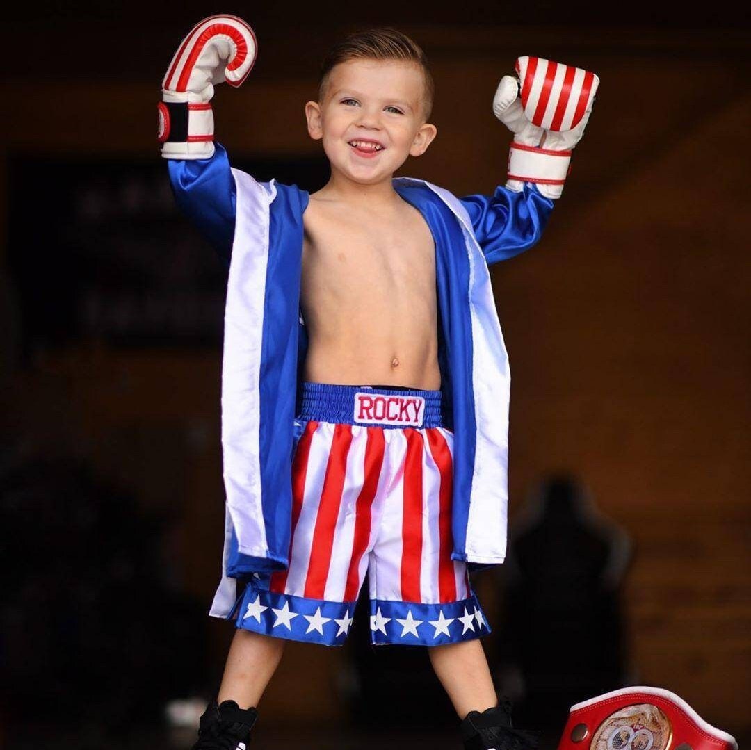 Youth Boxing Fighter Set: Robe, Shorts, Gloves Youth