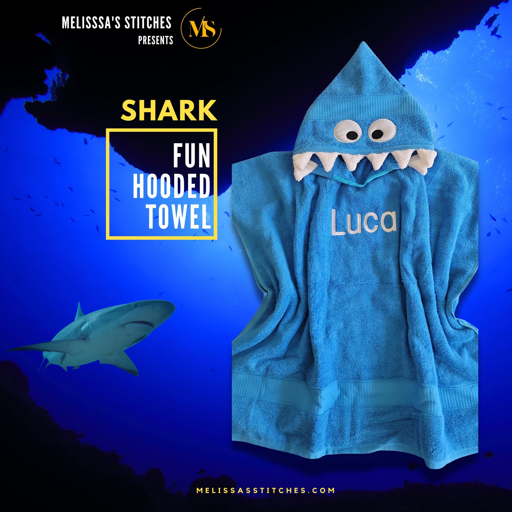 Custom Adult Shark Hooded Towels - Unleash Your Inner Shark!