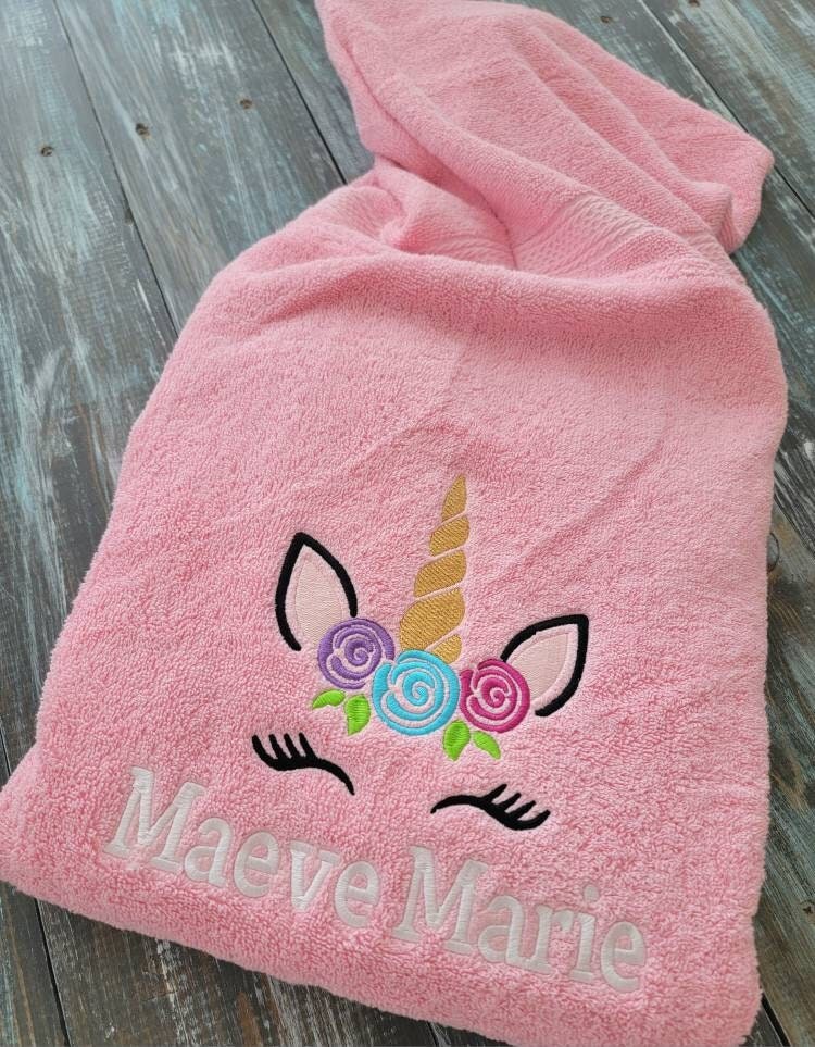 Unicorn Magic Personalized Hooded Towel for Kids (Choose: 1 Hand Towel, 1 Bath Towel, 1 Set, or 1 Magical Hooded Towel!)