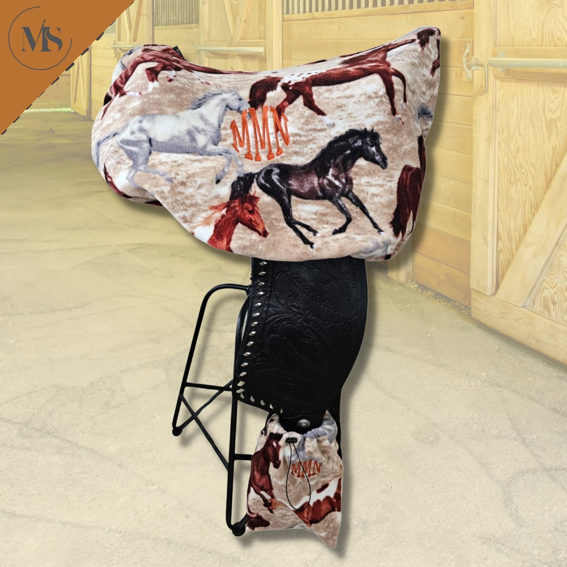 Personalized Fleece Saddle Cover for Western, Australian, and Cowboy Saddles