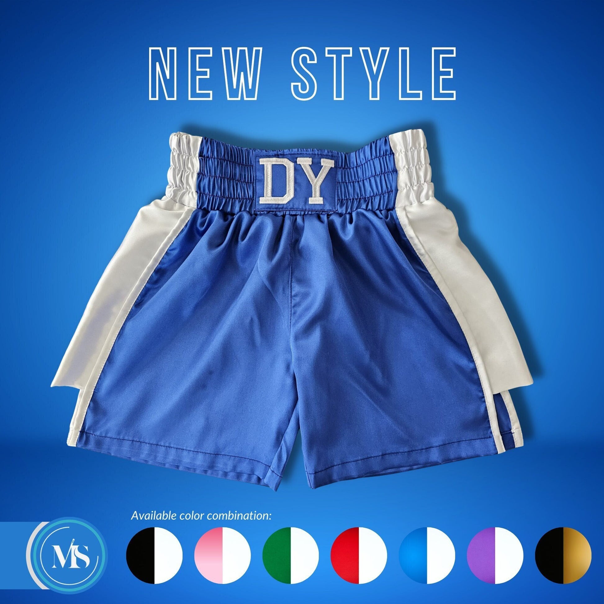 New Style: Custom Adult & Youth Boxing Shorts with Sidebands and Side Openings