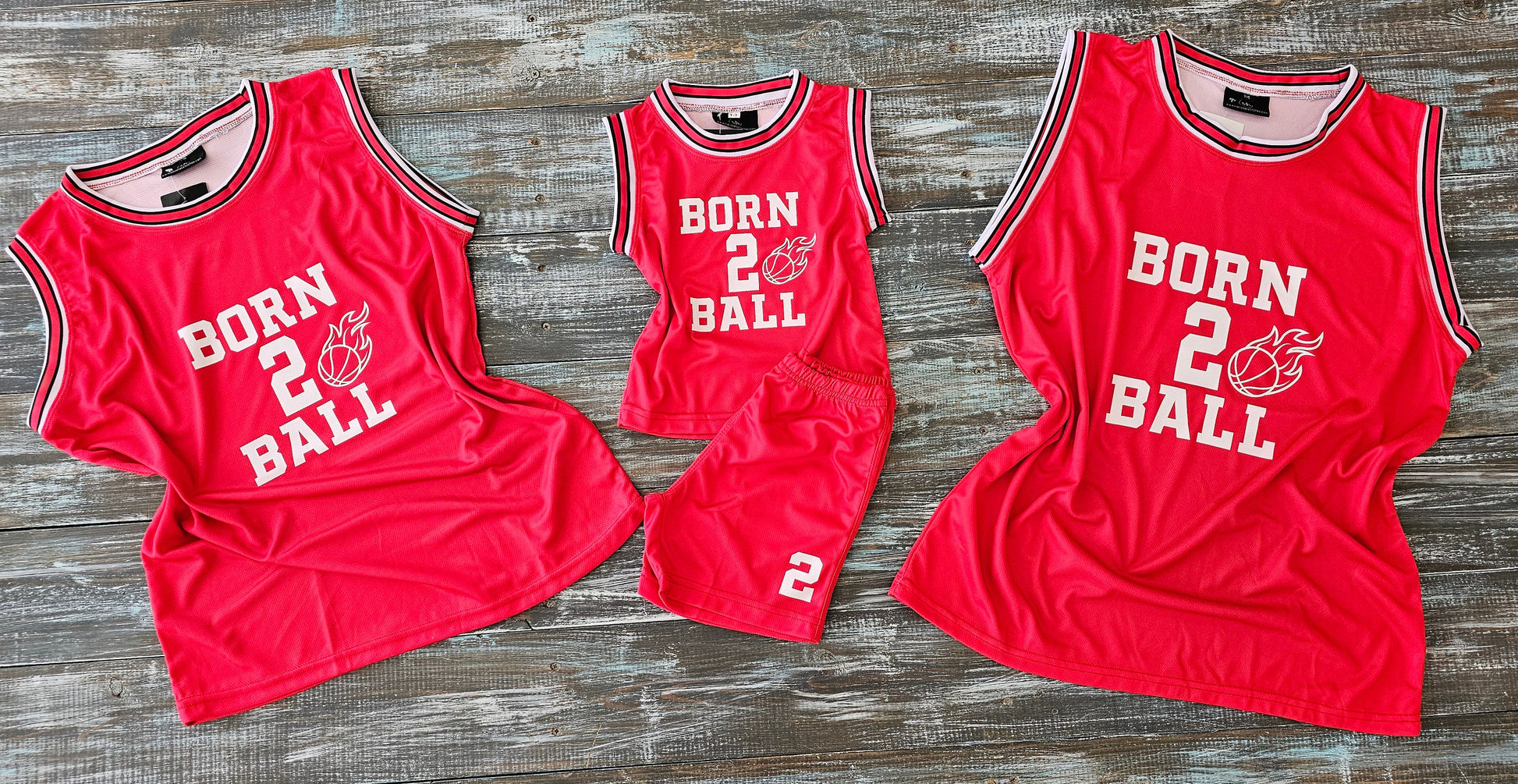 Family Basketball Set - Born 2 Ball Family set Personalized Jerseys for Mom, Dad & Baby!