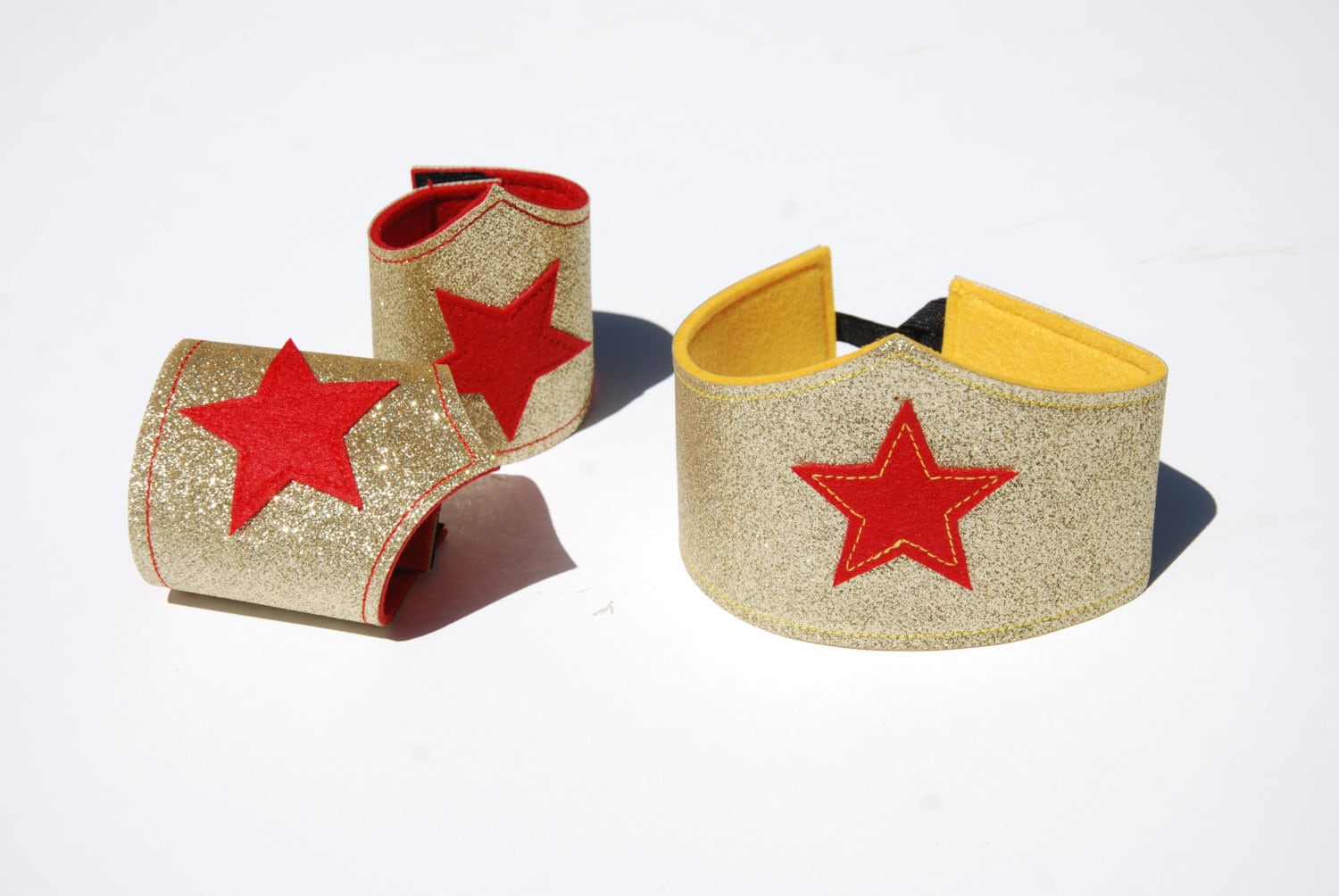 Glittered crown and wrist guards set - Ready to ship
