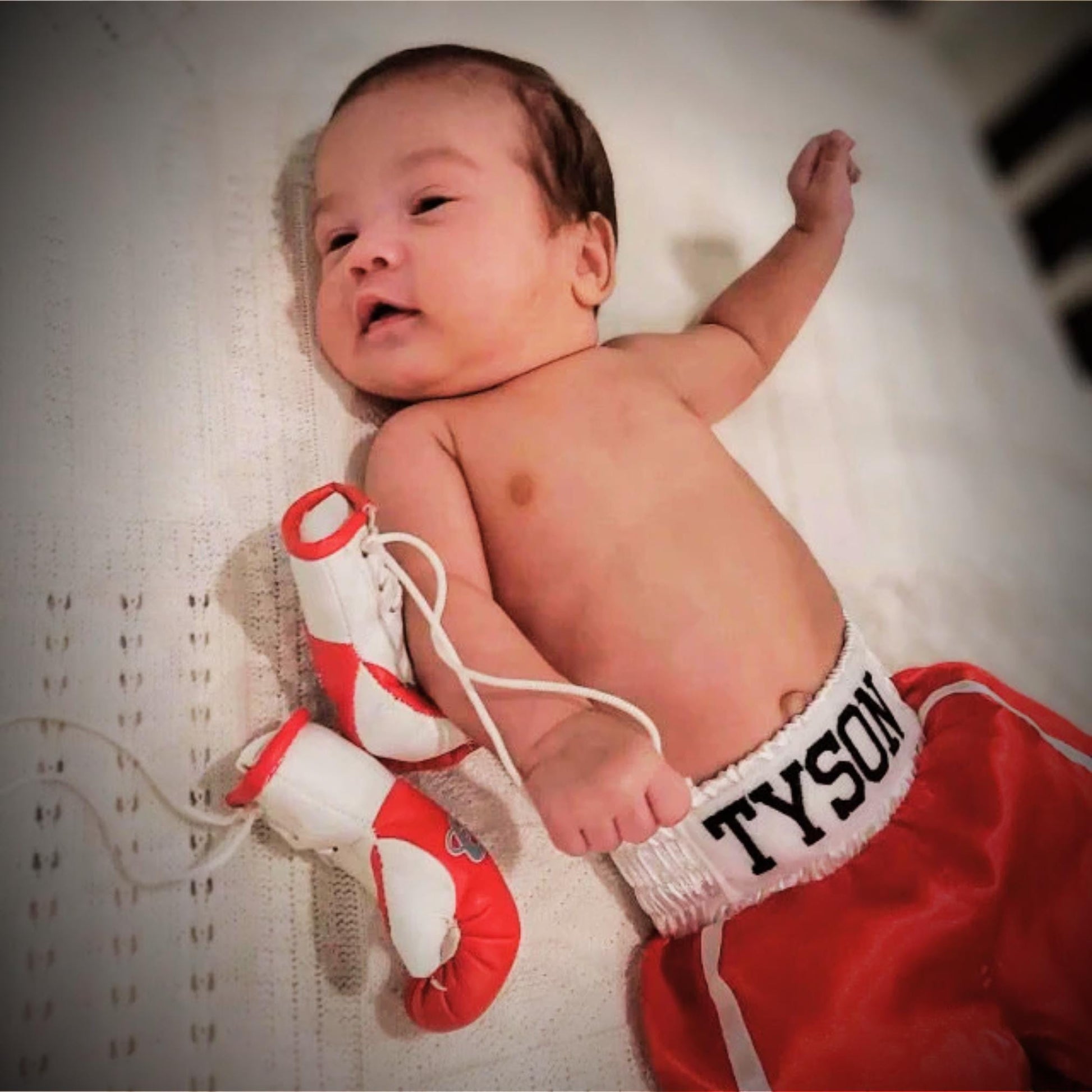 Newborn Baby Boxing Outfit for Your Tiny Champ: shorts and mini gloves set