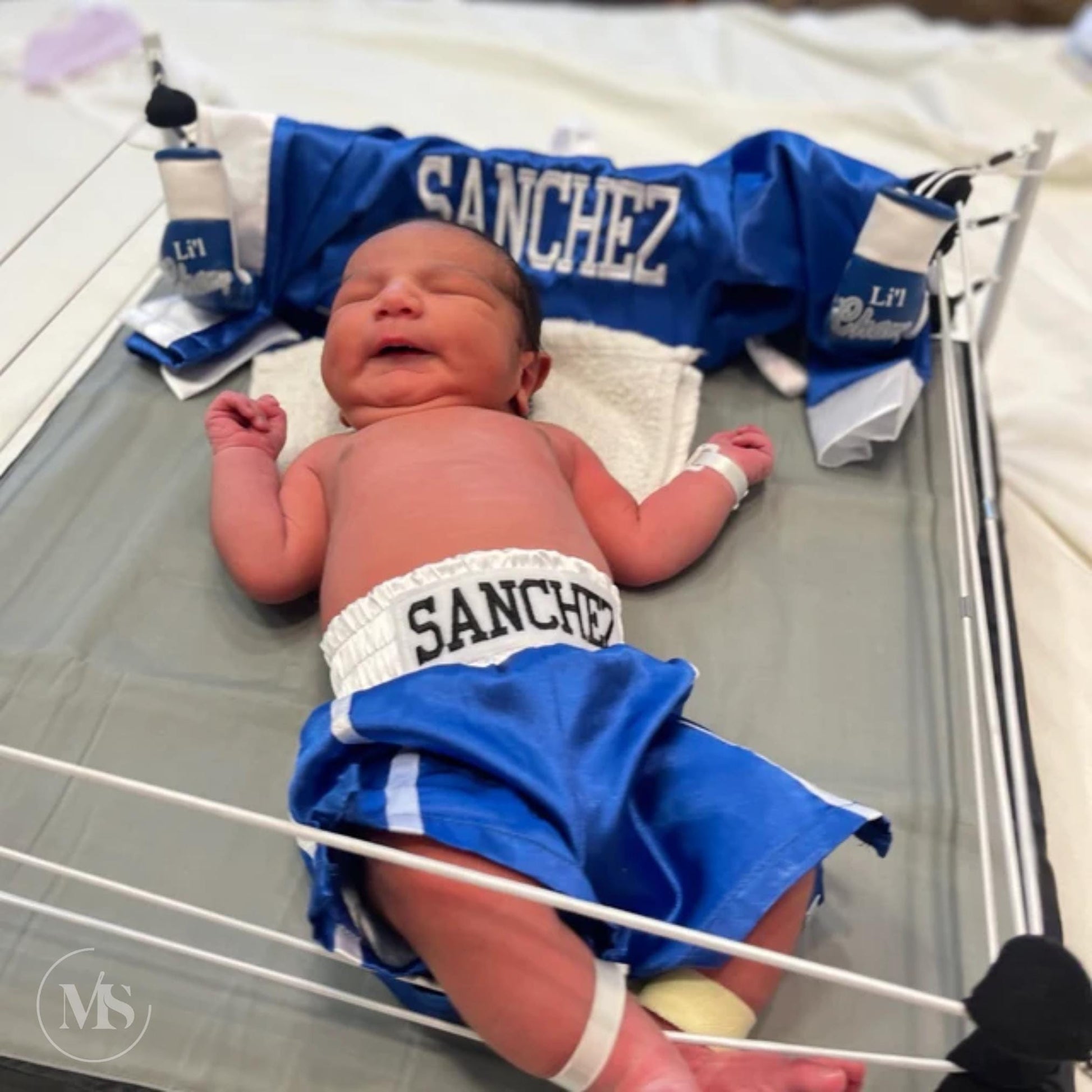 Premature Newborn Baby Boxing Costume - Personalized Robe, Shorts, and Mini Prop Gloves- Ring NOT INCLUIDED