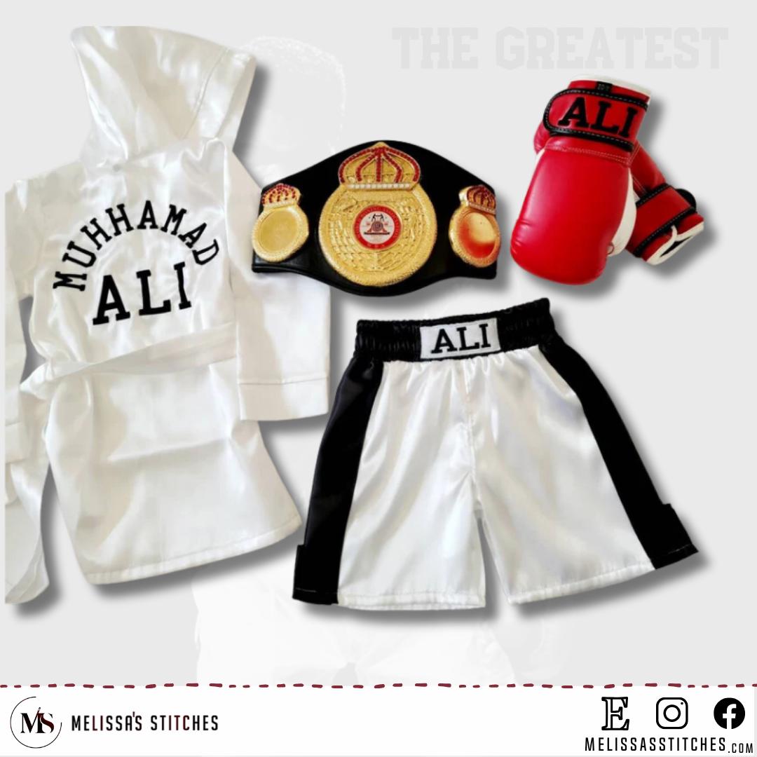 Personalized Baby & Kids Boxing Legends Set "Muhammad Ali" Edition – Knockout Costume with Custom Robe, Gloves and Shorts