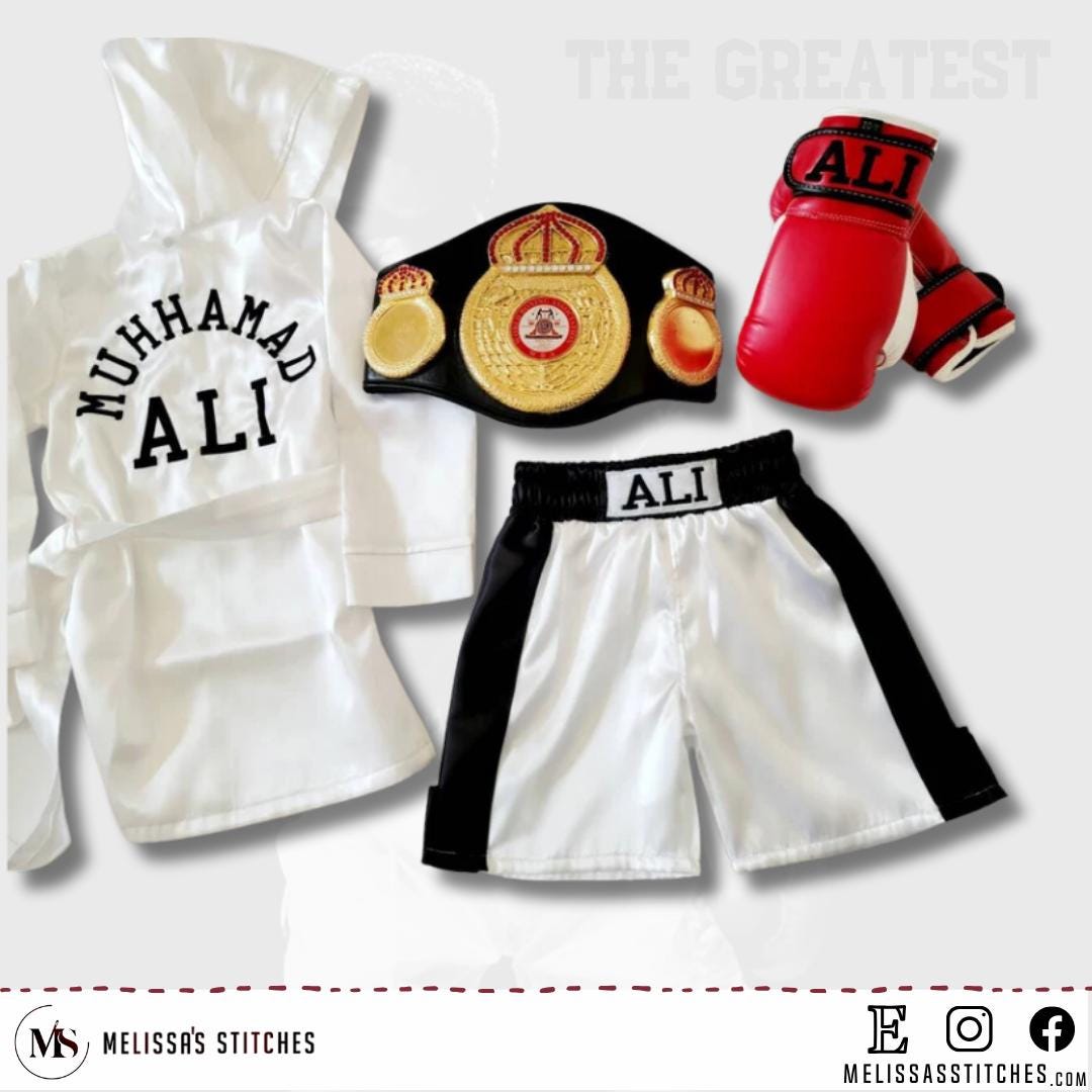 Personalized Muhammad Ali Youth Boxing Costume – Robe, Gloves & Shorts