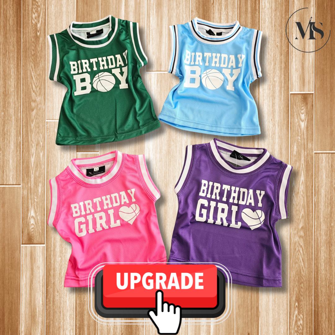 Upgrade: Add Front Personalization "Birthday Boy" or "Birthday Girl" to Kids Basketball Jersey (Jersey is NOT included)