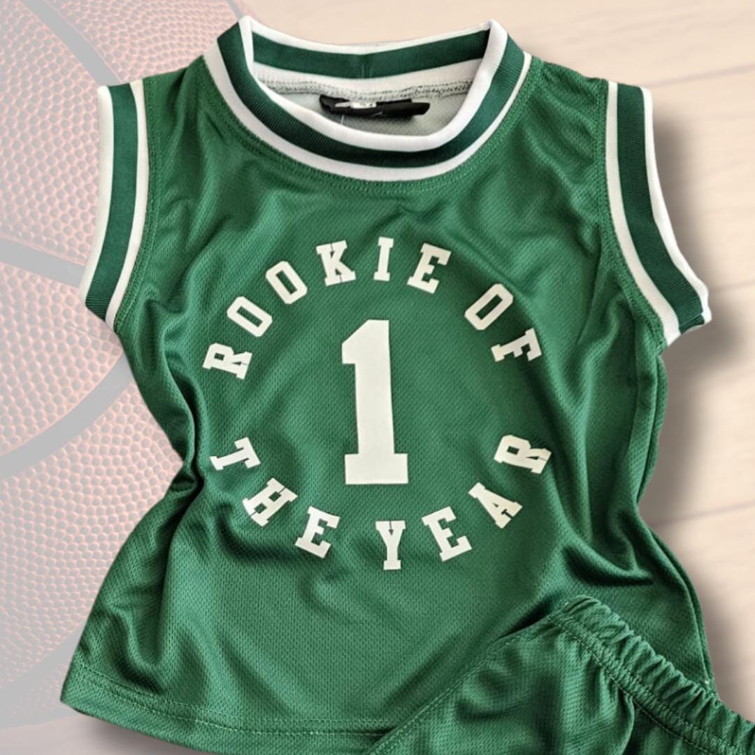 Special Order Rookie of the Year Kids Basketball Set: Personalized Jersey, Shorts, Ball, and Accessories