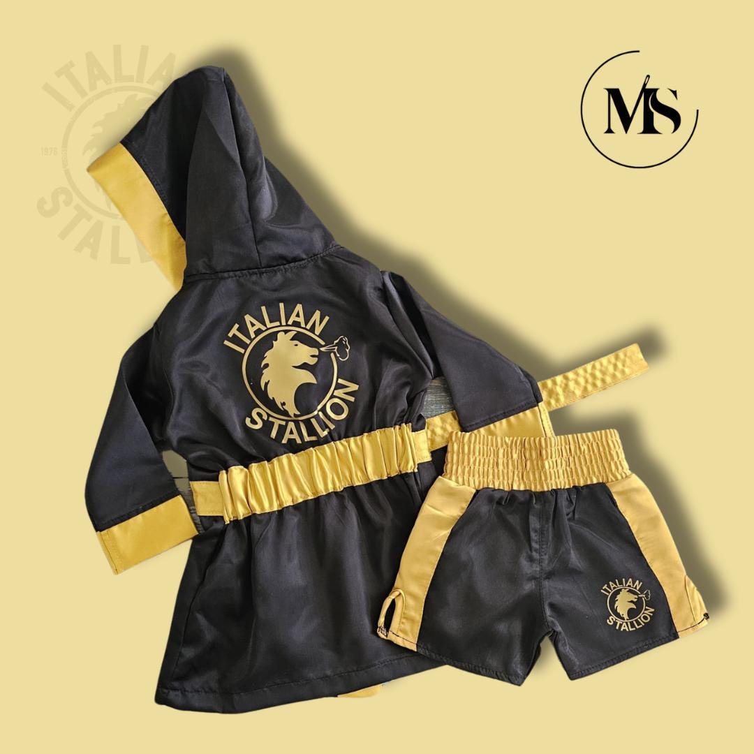 Personalized Baby & Kids Boxing Legends Set "Italian Stallion" Edition – Knockout Robe and Shorts - GLOVES NOT INCLUIDED