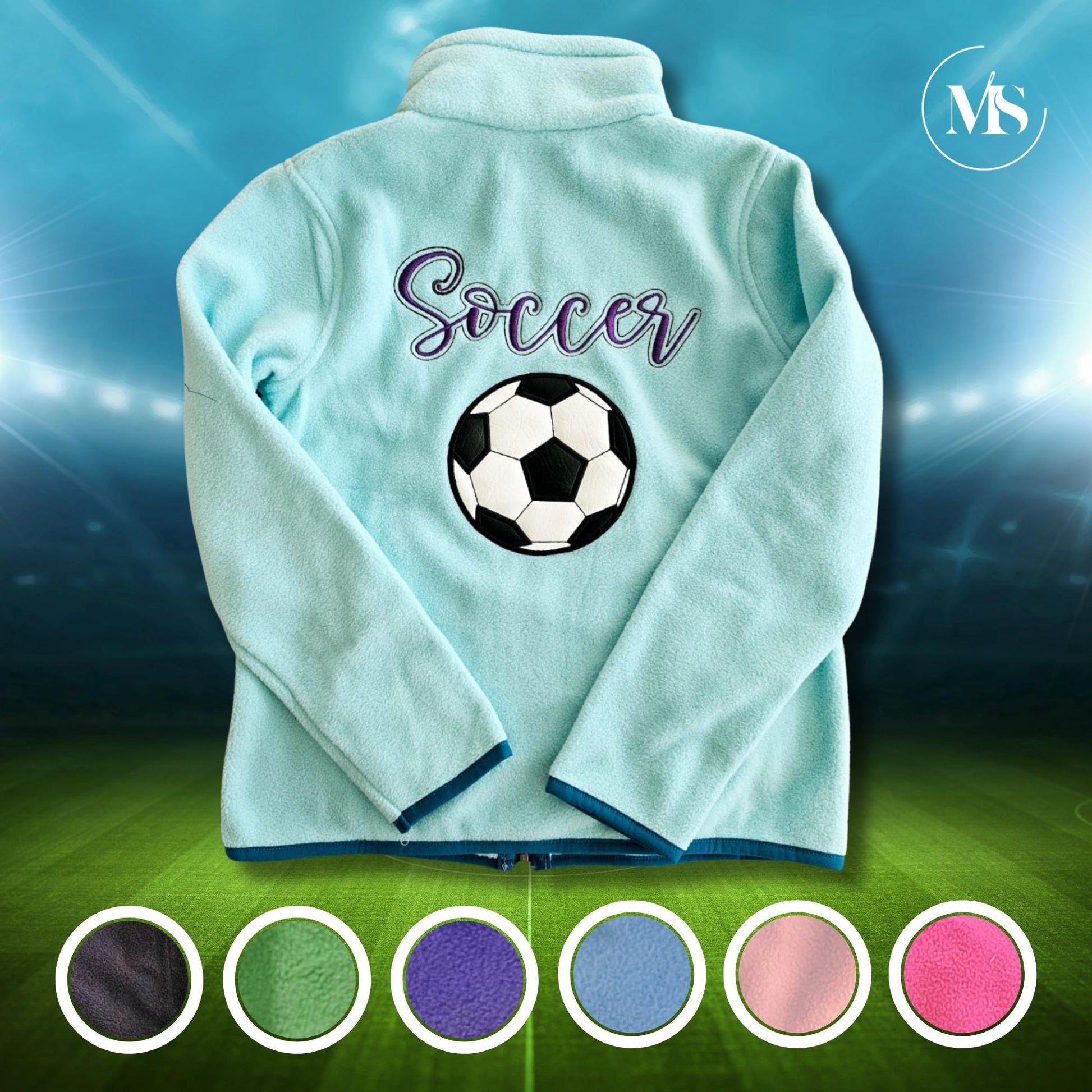 Custom Soccer Fleece Jacket with Personalized Name
