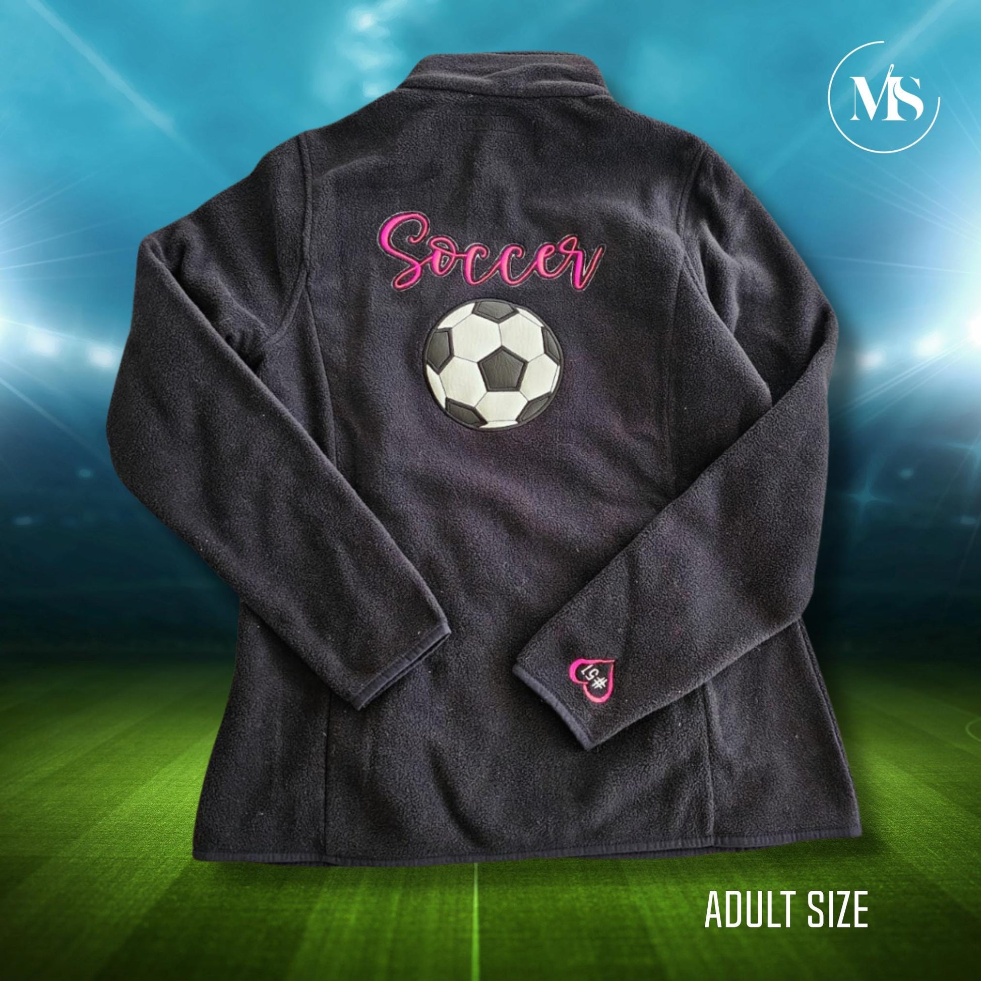 Custom Adult Soccer Fleece Jacket with Personalized Name