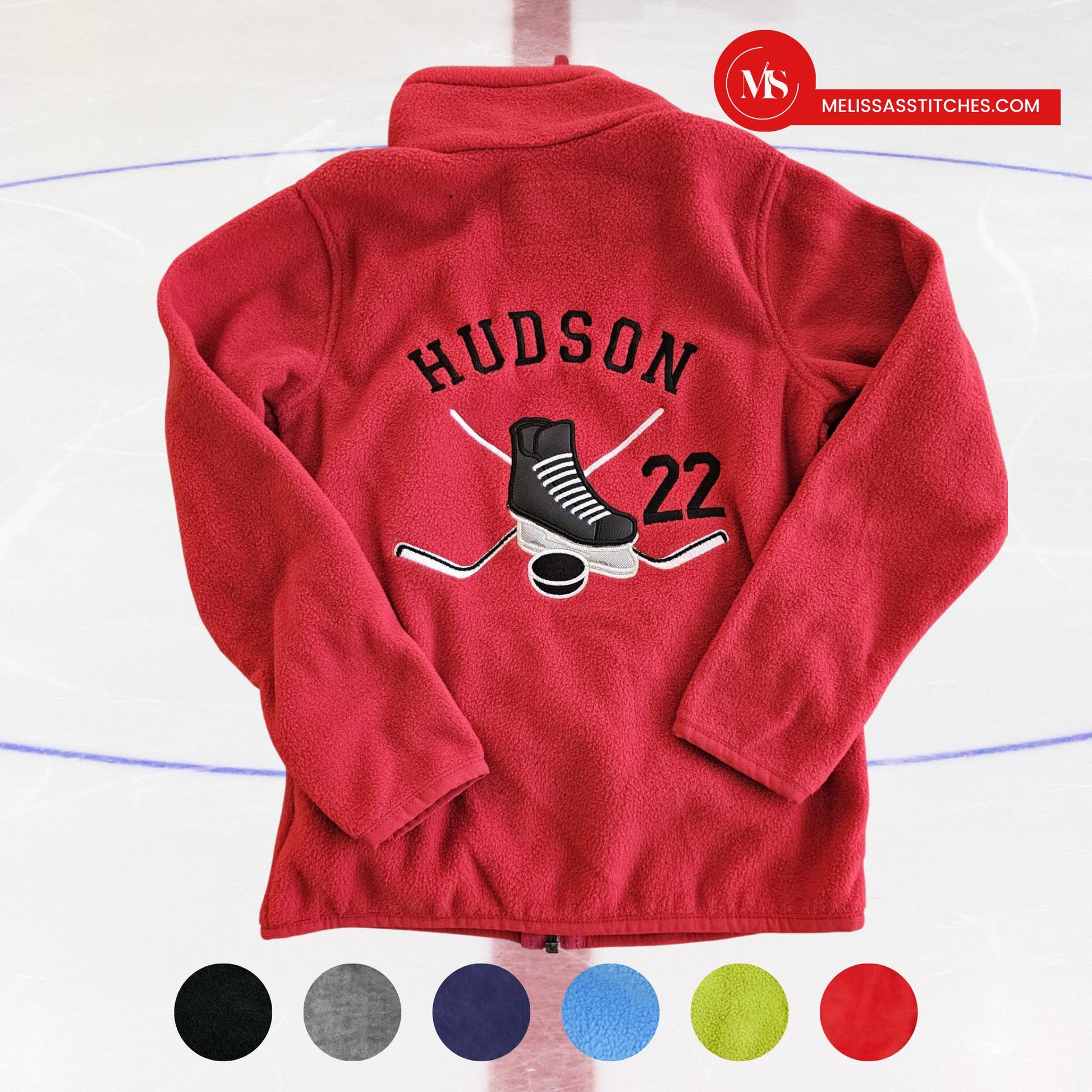 Personalized Ice Hockey Fleece Jacket for Boys