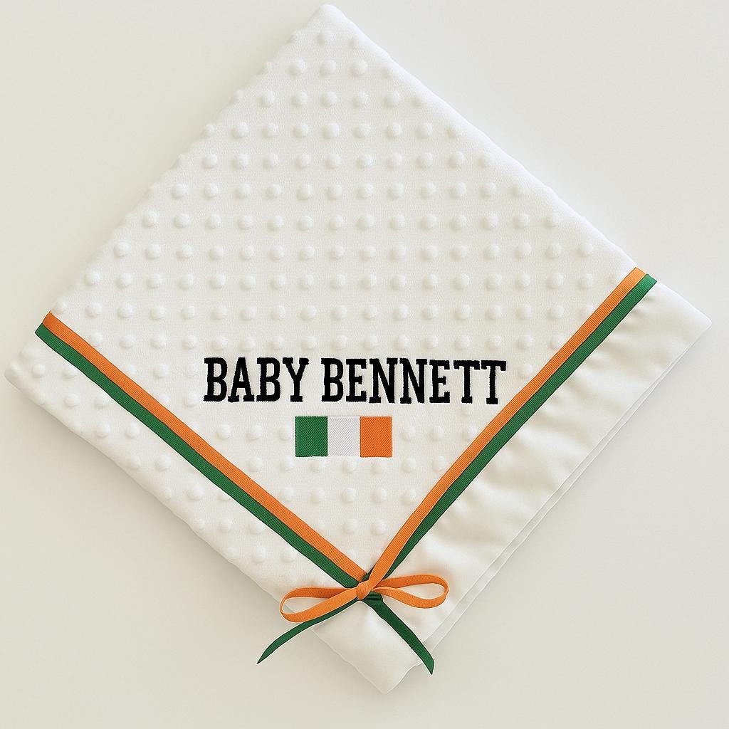 Personalized Baby Blanket with Embroidered Name – Minky and Satin Custom Blanket