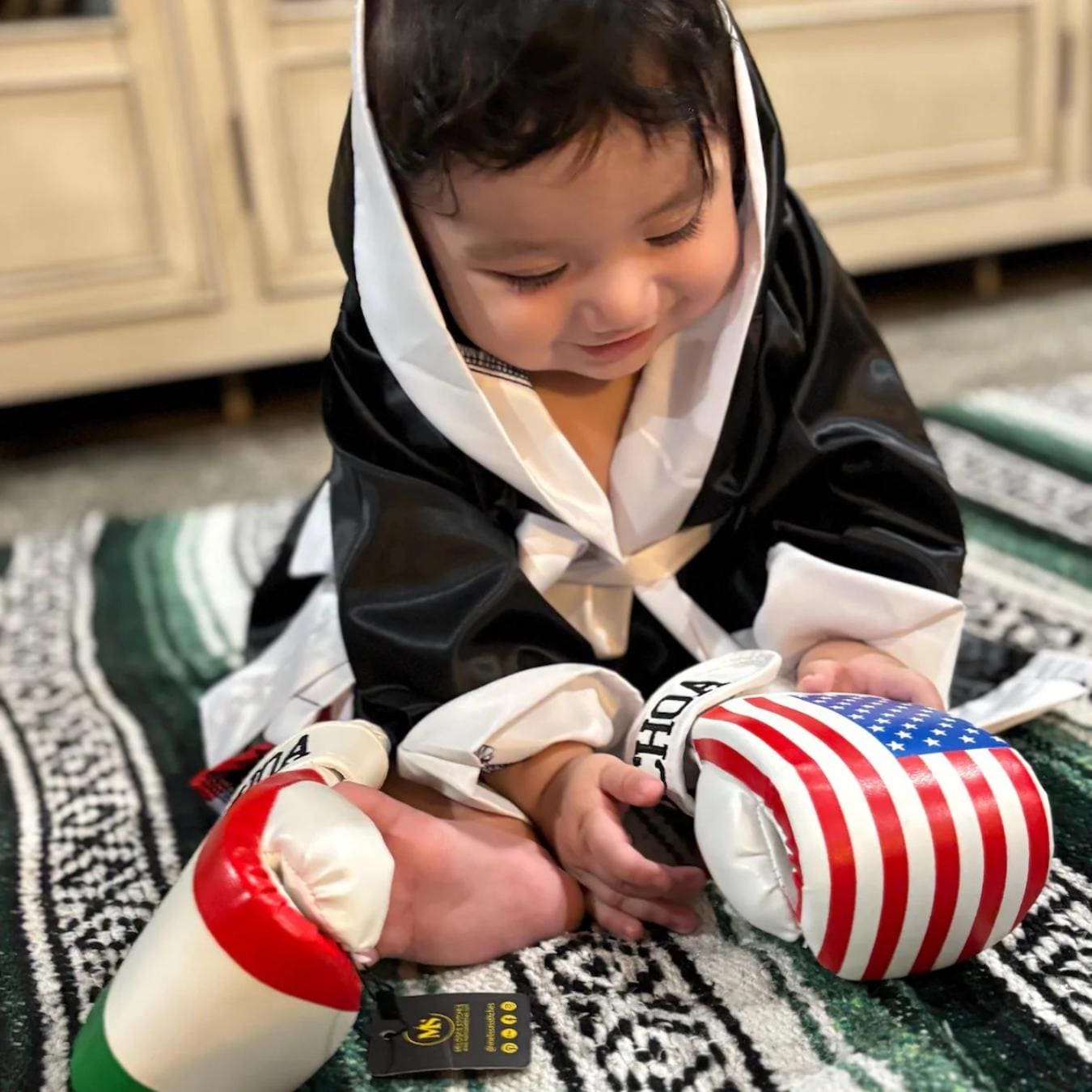 Personalized Kids’ Boxing Set with Flag Theme (USA | Mexico | Puerto Rico) – Single or Dual Nationality Options