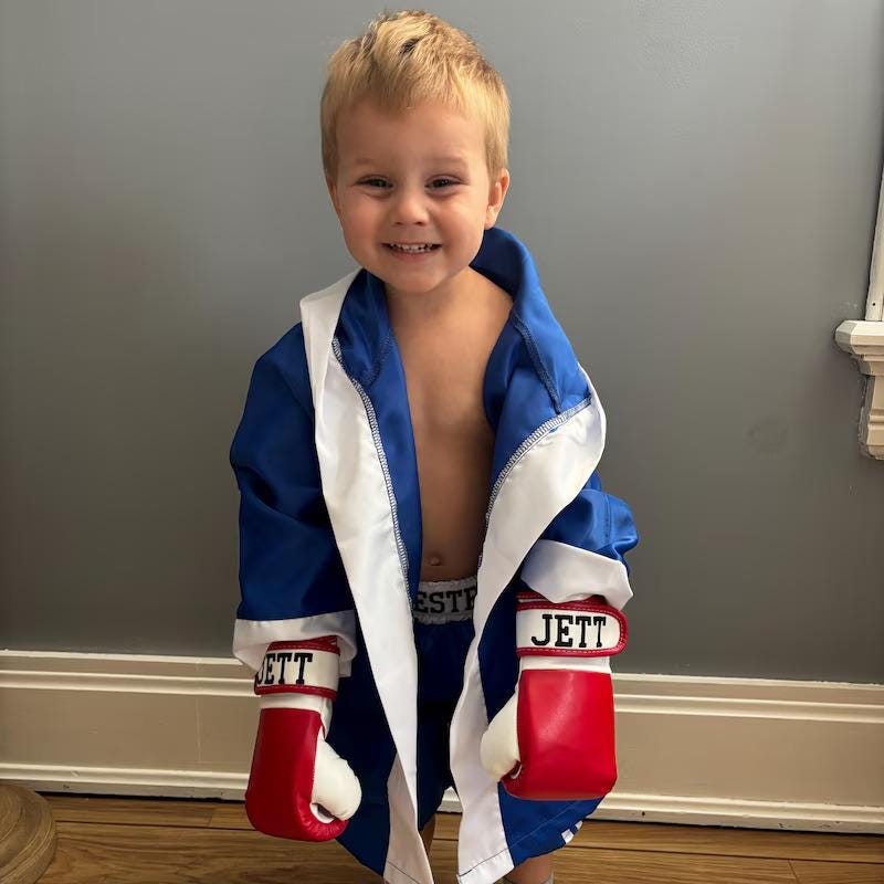 Rocky Balboa Baby Boxing Set | Personalized Robe, Shorts & Gloves | Individual Pieces or Combo | Toddler Boxer Outfit USA Costume