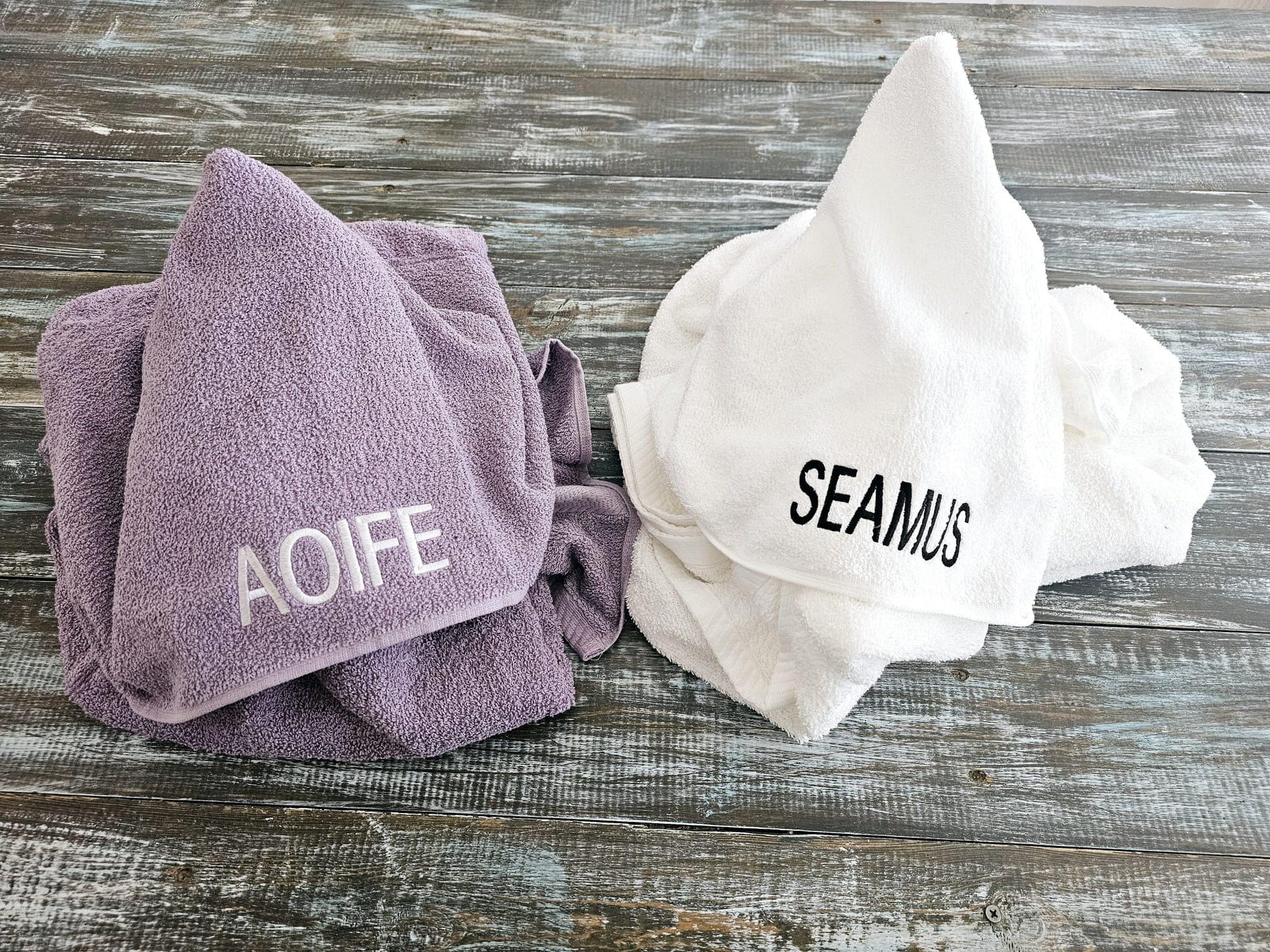 Personalized Hooded Towel with Embroidered Name on the Hood