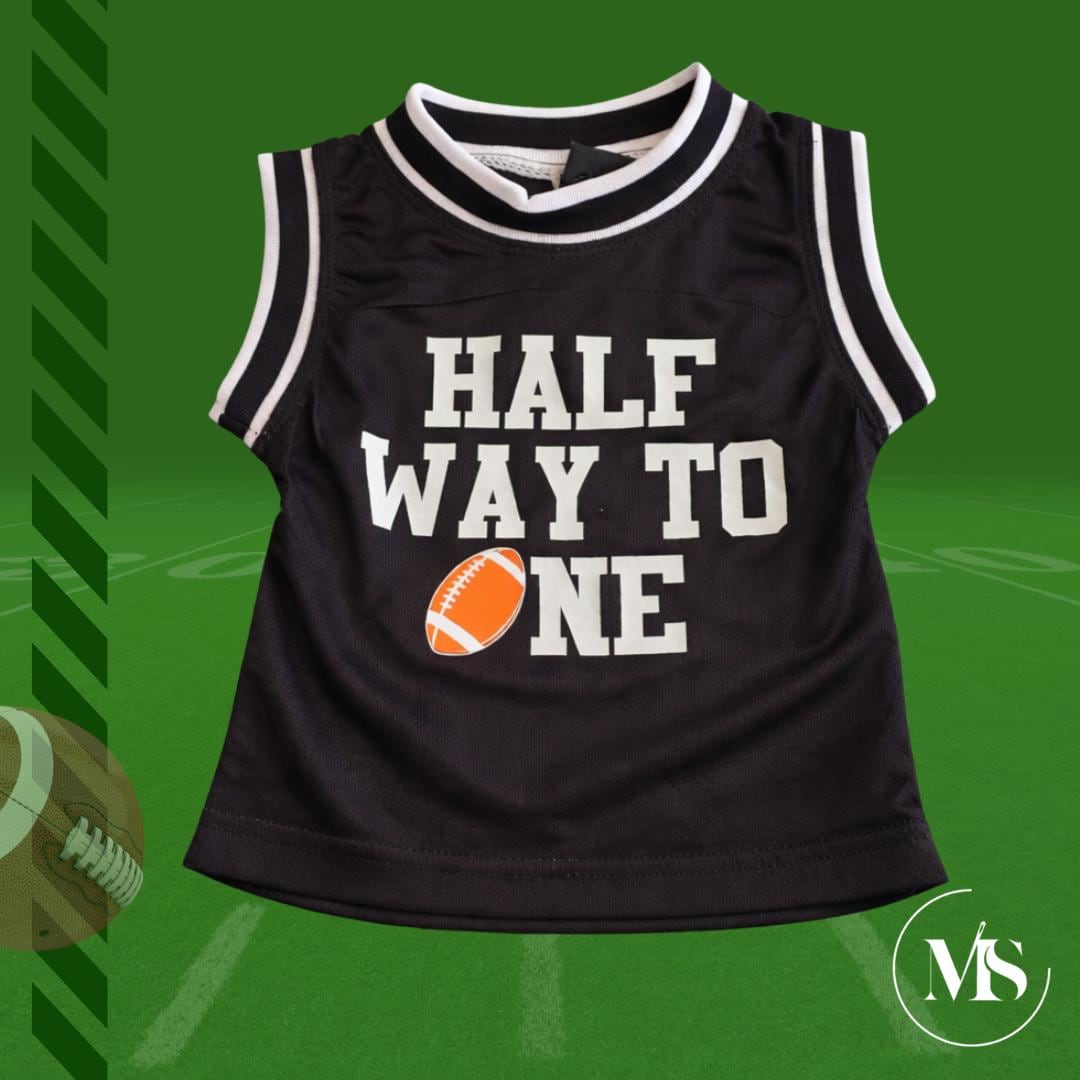 Personalized Half Way to One Football Set: Jersey, Shorts, Ball, and Accessories