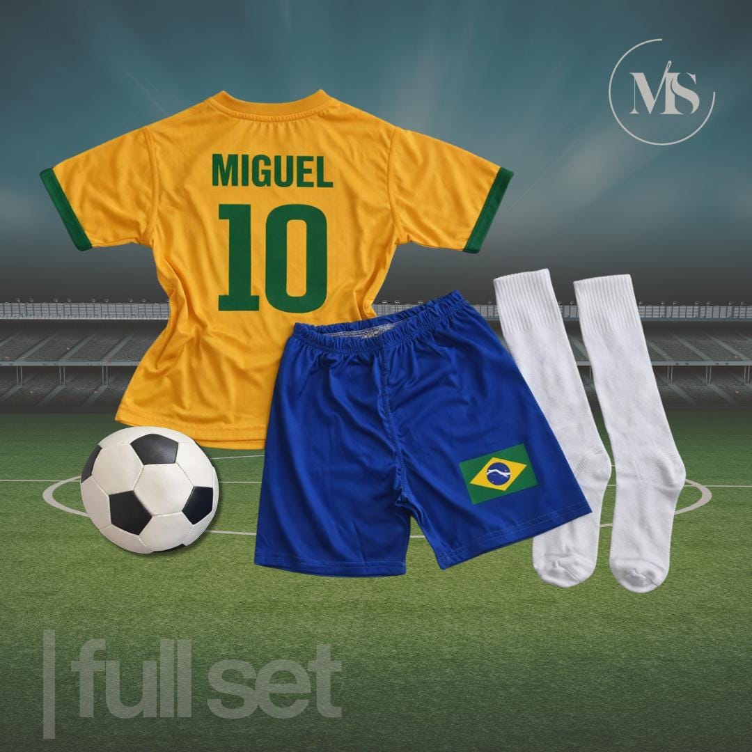 Personalized Kids Soccer Jersey | World Cup Inspired Football Kit | Custom Name & Number | Baby and Toddler Soccer Outfit | Team Colors Set