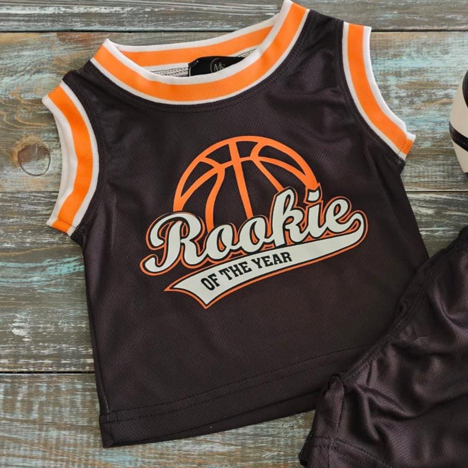 Personalized Rookie of the Year Kids Basketball Set: Jersey, Shorts, Ball, and Accessories
