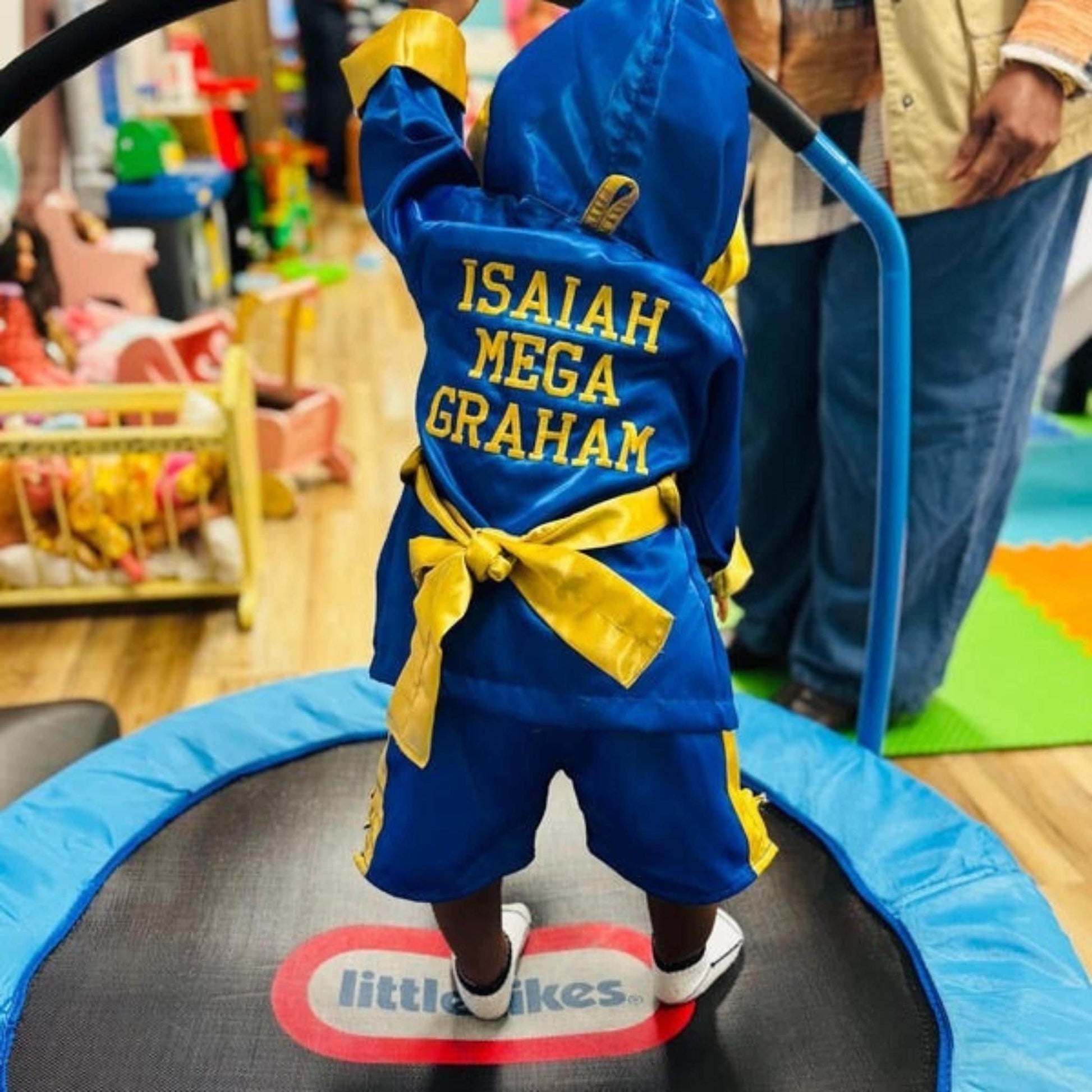 Baby and Kids Boxing set: Robe, Shorts, and Wearable Gloves personalized | Individual Pieces or Full Set + Champion Belt