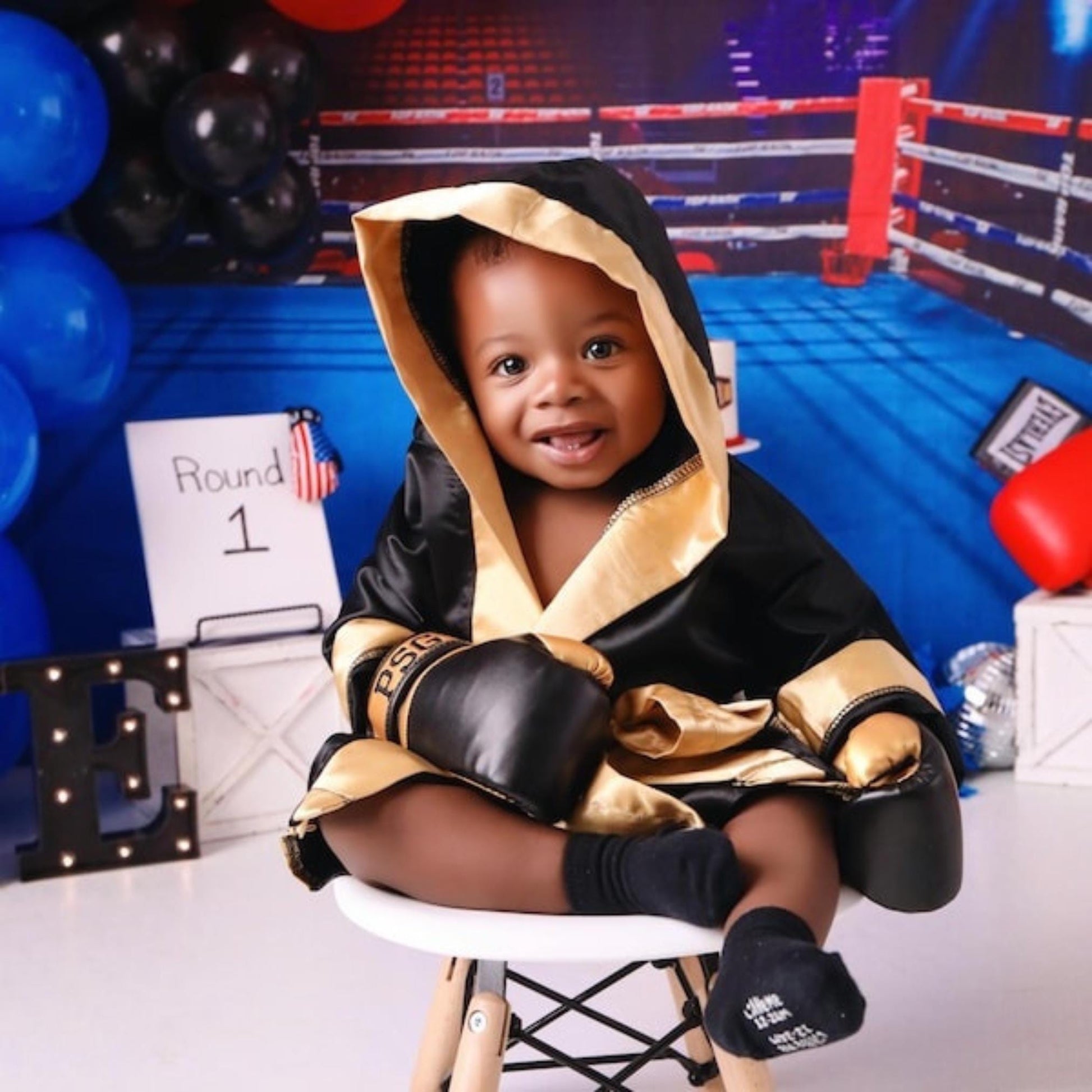 Personalized Baby Boxing Costume – Robe, Shorts & Gloves | Individual Pieces or Combo